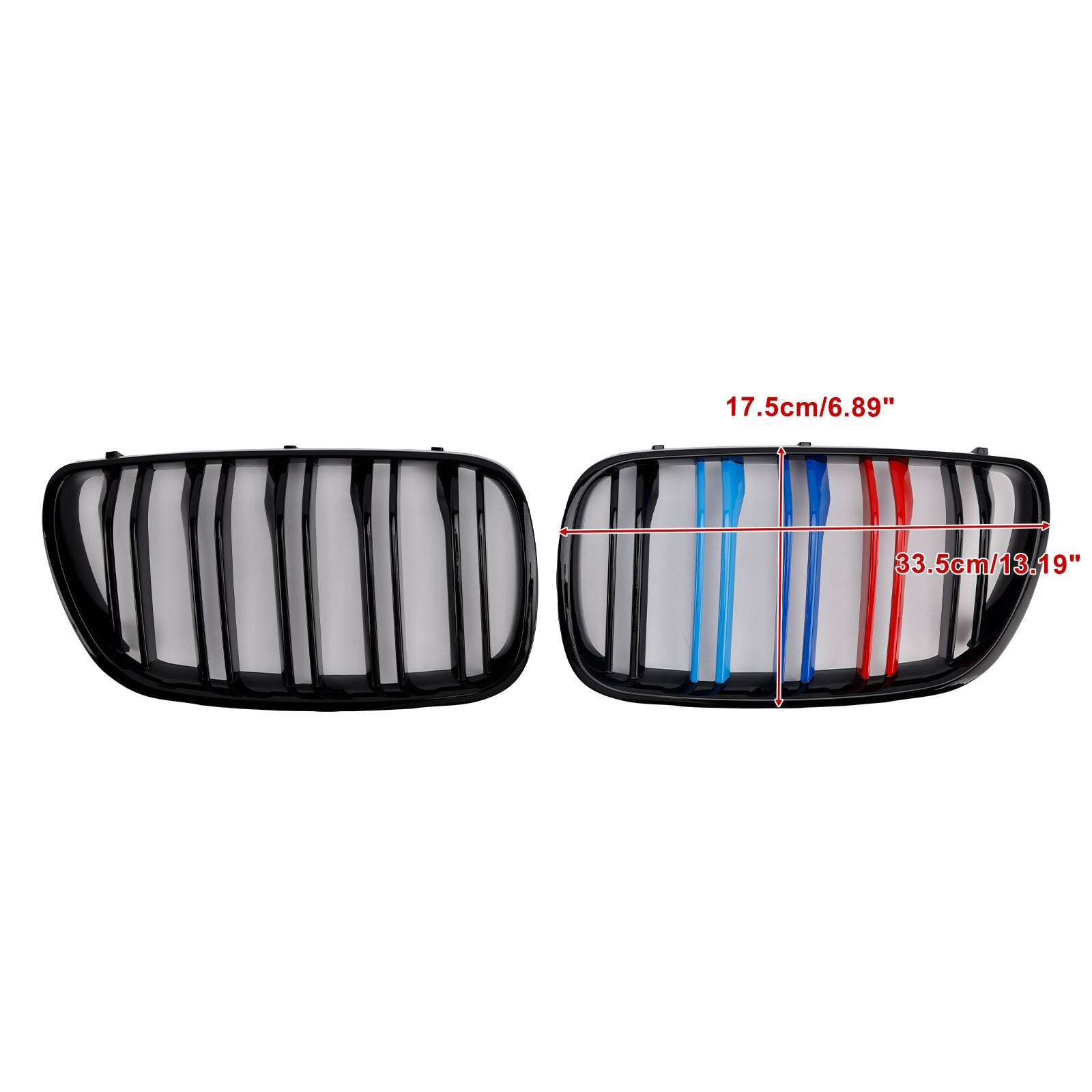 2PCS Gloss Black Front Bumper Grille Grill Fit BMW X3 E83 2007-2010 LCI