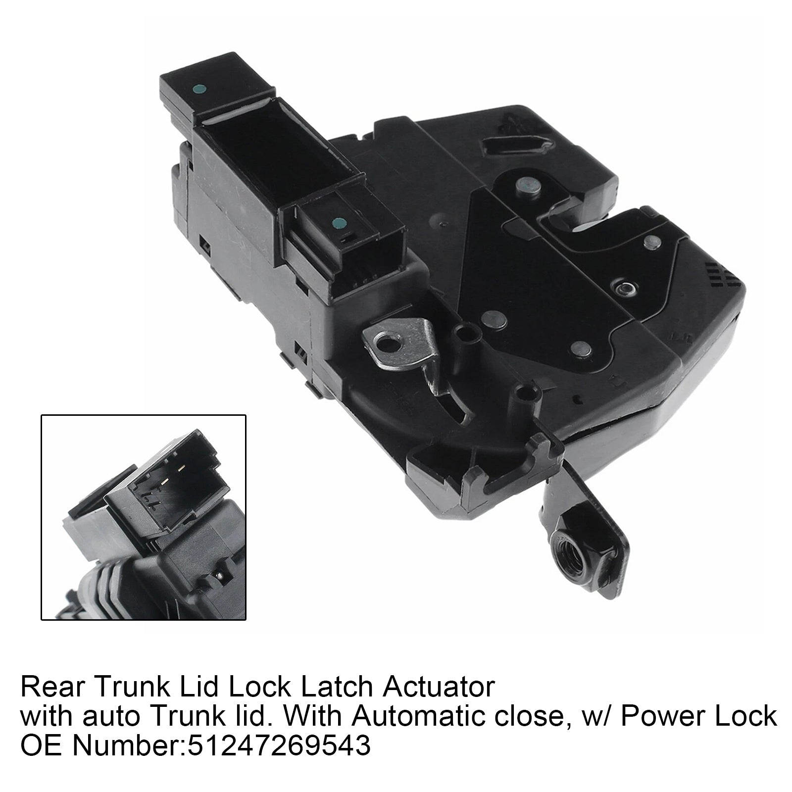2008/02-2015/12 BMW 7 Series F01, F02, F03, F04 All Engines Sedan Rear Trunk Lid Lock Latch Actuator 51247269543
