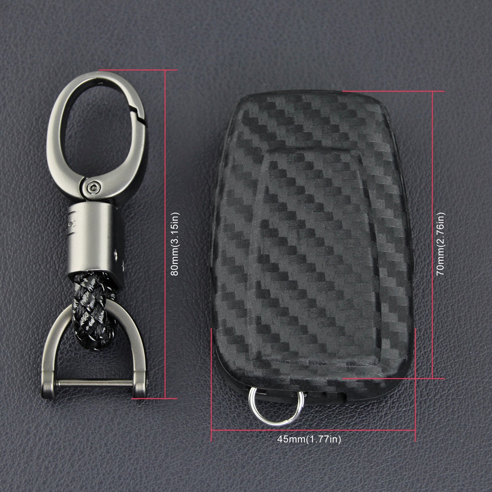 Leather Silicone Car Key Case Cover With Buckle For Toyota Camry