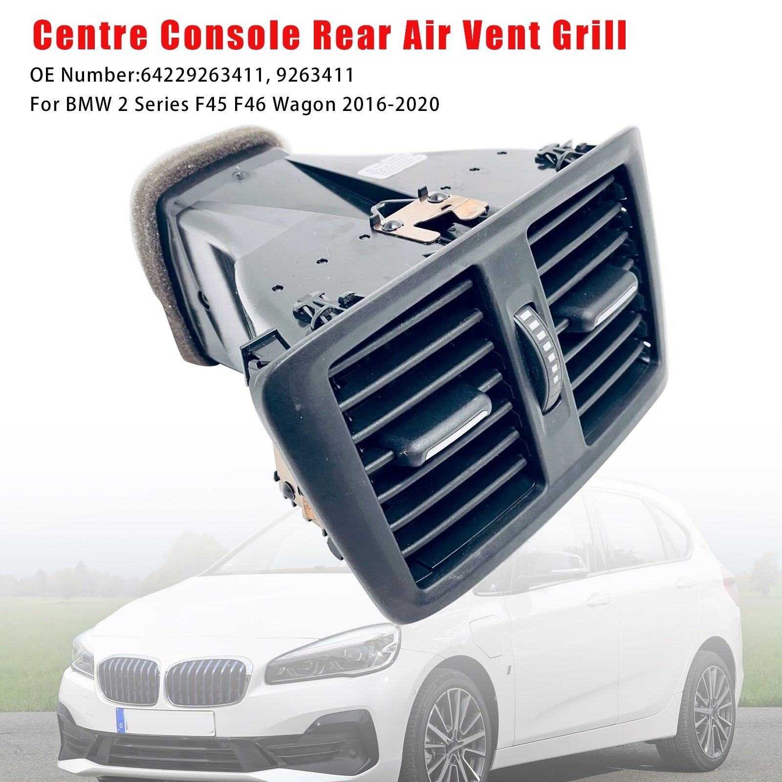 2016-2020 BMW 2 Series F45 F46 Wagon Centre Console Rear Air Vent Grill 9263411 64229263411 Generic