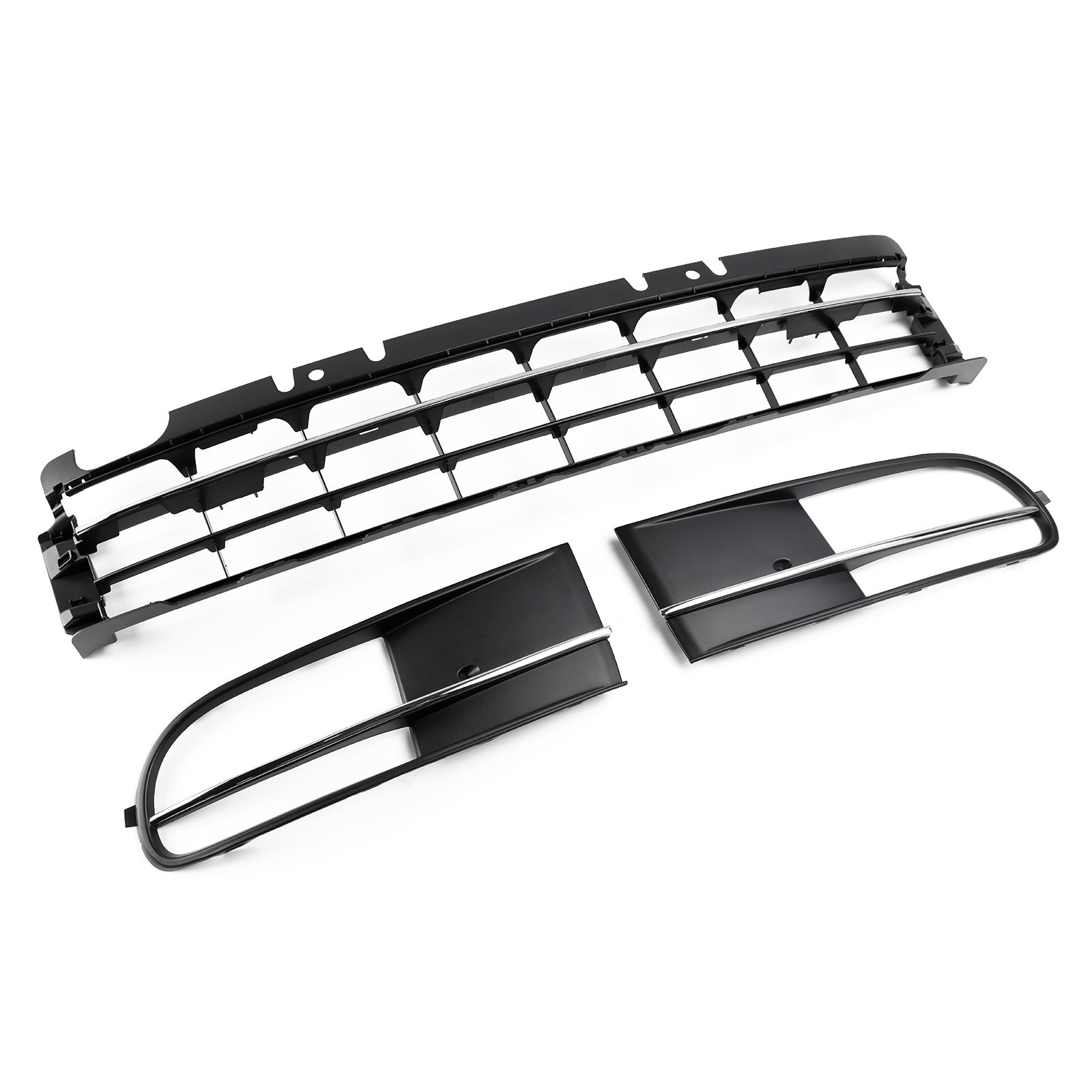 2012-2016 VW Beetle W/ Front Bumper Lower Grille + Fog Light Grill Chrome