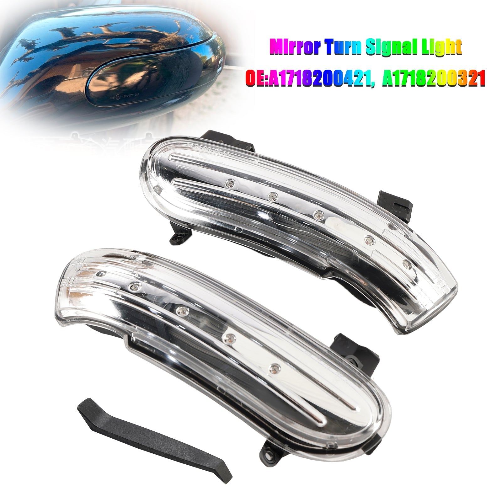 Clear LED Sequential Side Mirror Turn Signal Light for Mercedes-Benz SLK