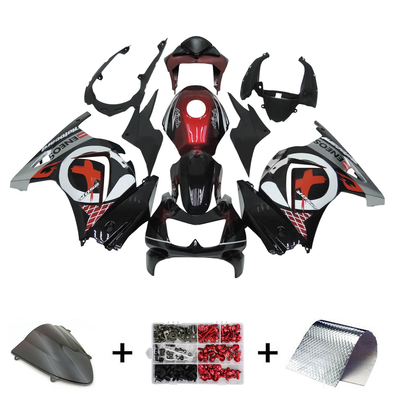 2008-2012 Kawasaki EX250 Ninja250R Injection Fairing Kit Bodywork Plastic
