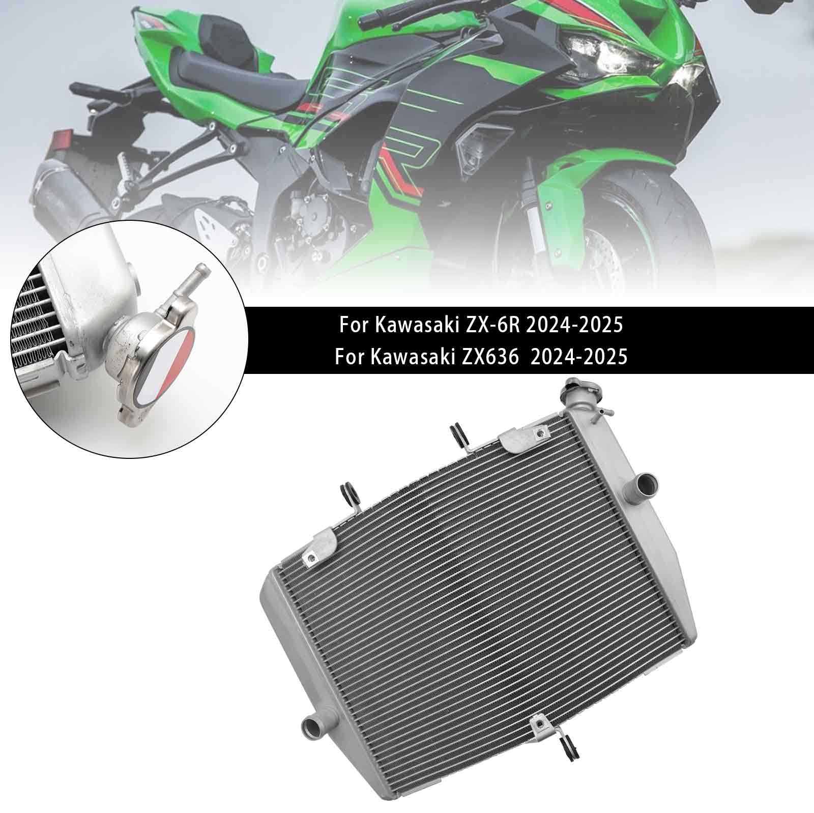 2024-2025 Kawasaki ZX-6R ZX636 Radiator Cooling Engine Cooler