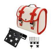 Set Of Quick Release Saddlebag W/ Bracket Luggage Storage White For Motorbike