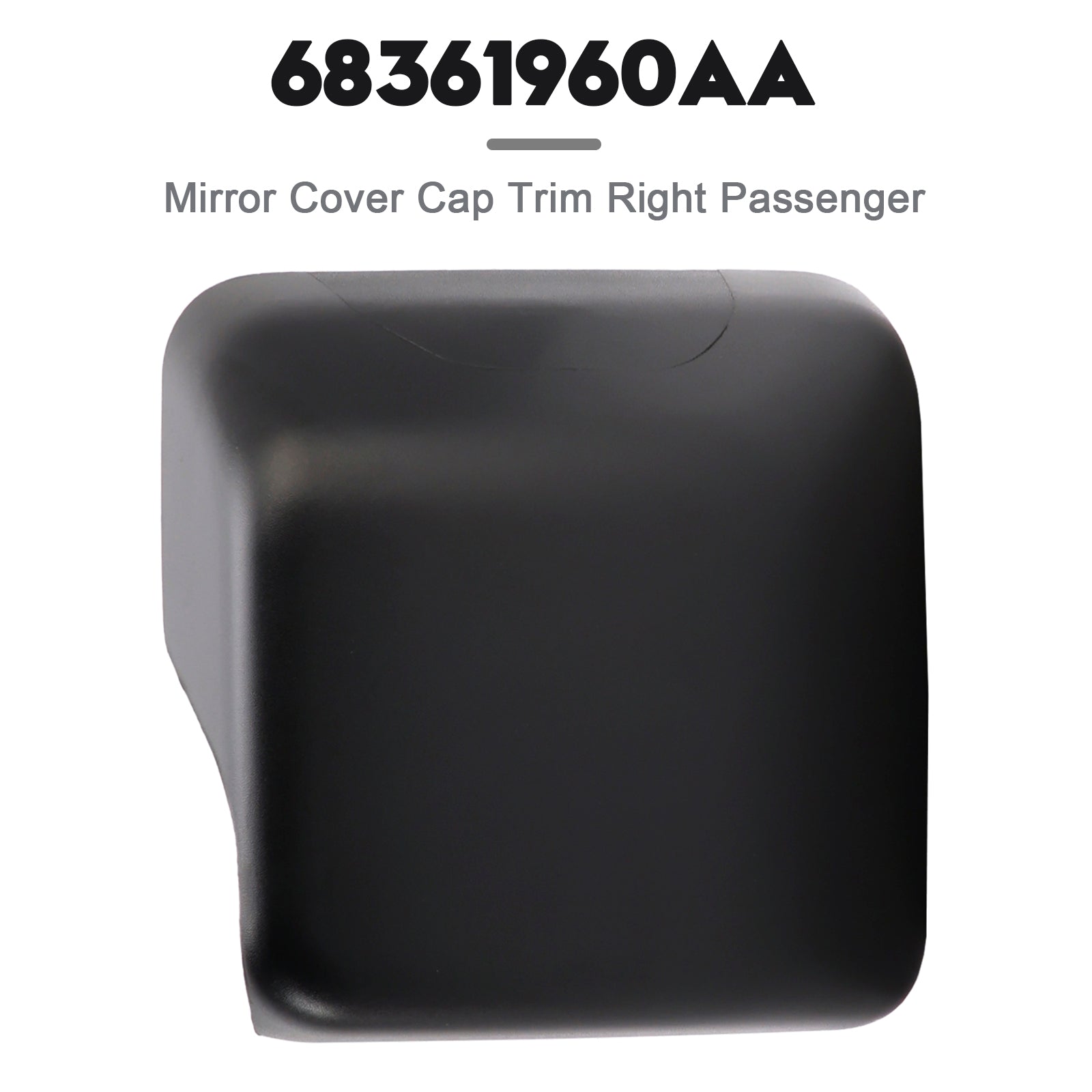 Mirror Cover Cap Trim Right Passenger for Jeep Wrangler Jl 2018-2023 68361960AA