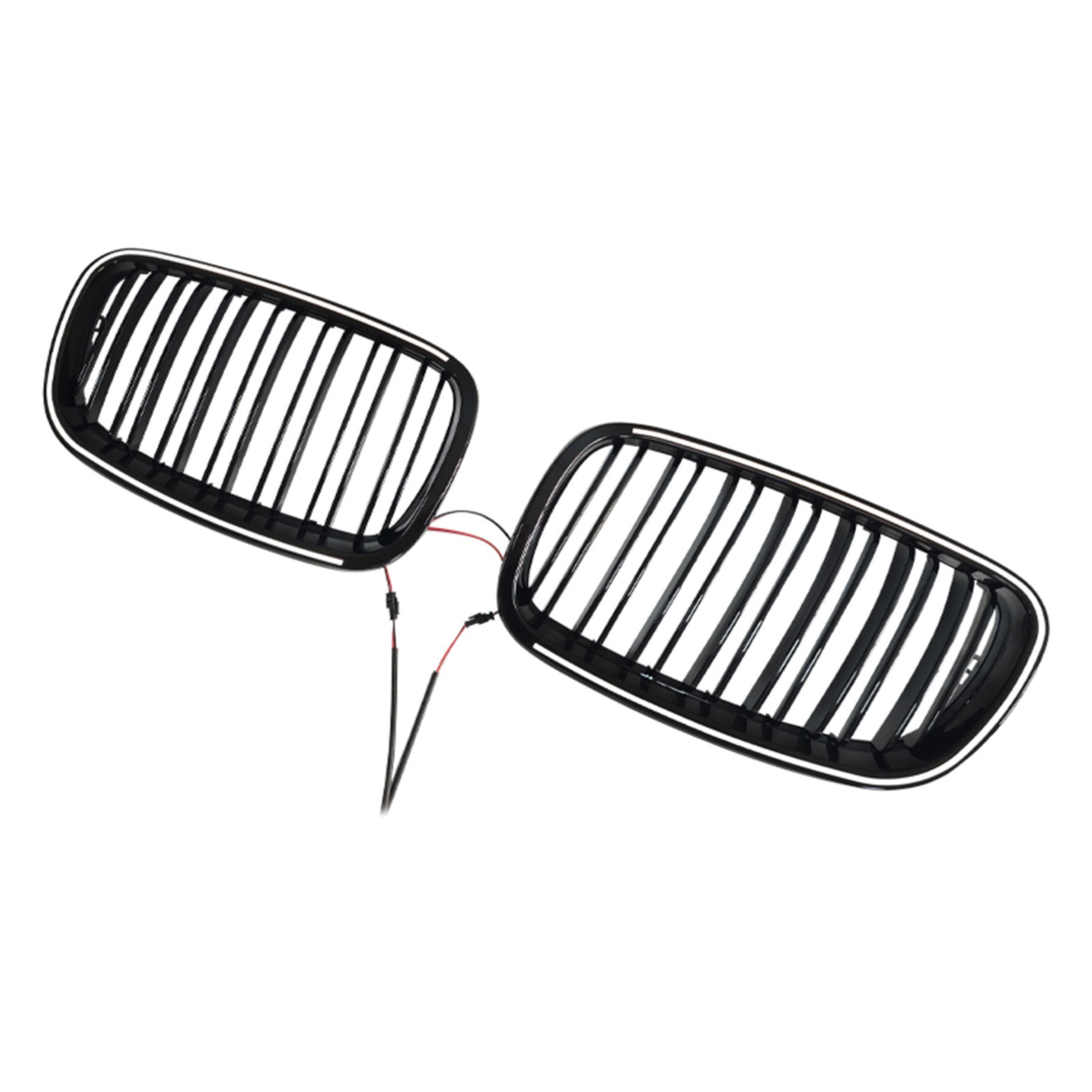 2008-2011 For BMW X6 Hybrid E72 Gloss Black Front Bumper Kidney Grill Grille 51137157687 51137157688