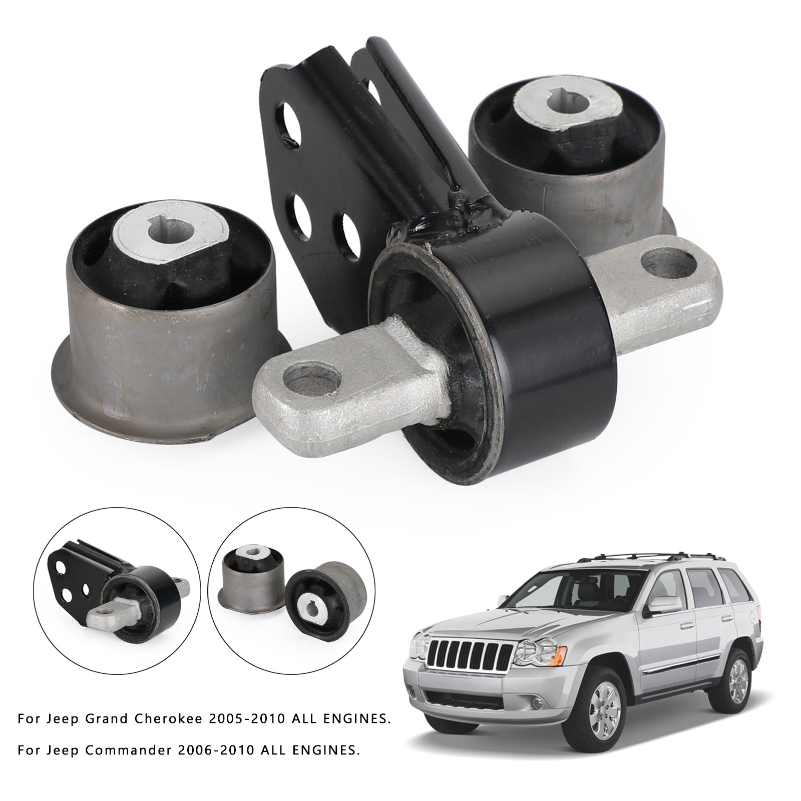 2006-2010 Jeep Commander ALL ENGINES.Front Differential Mount Set 52114354AA 52089516AB Generic
