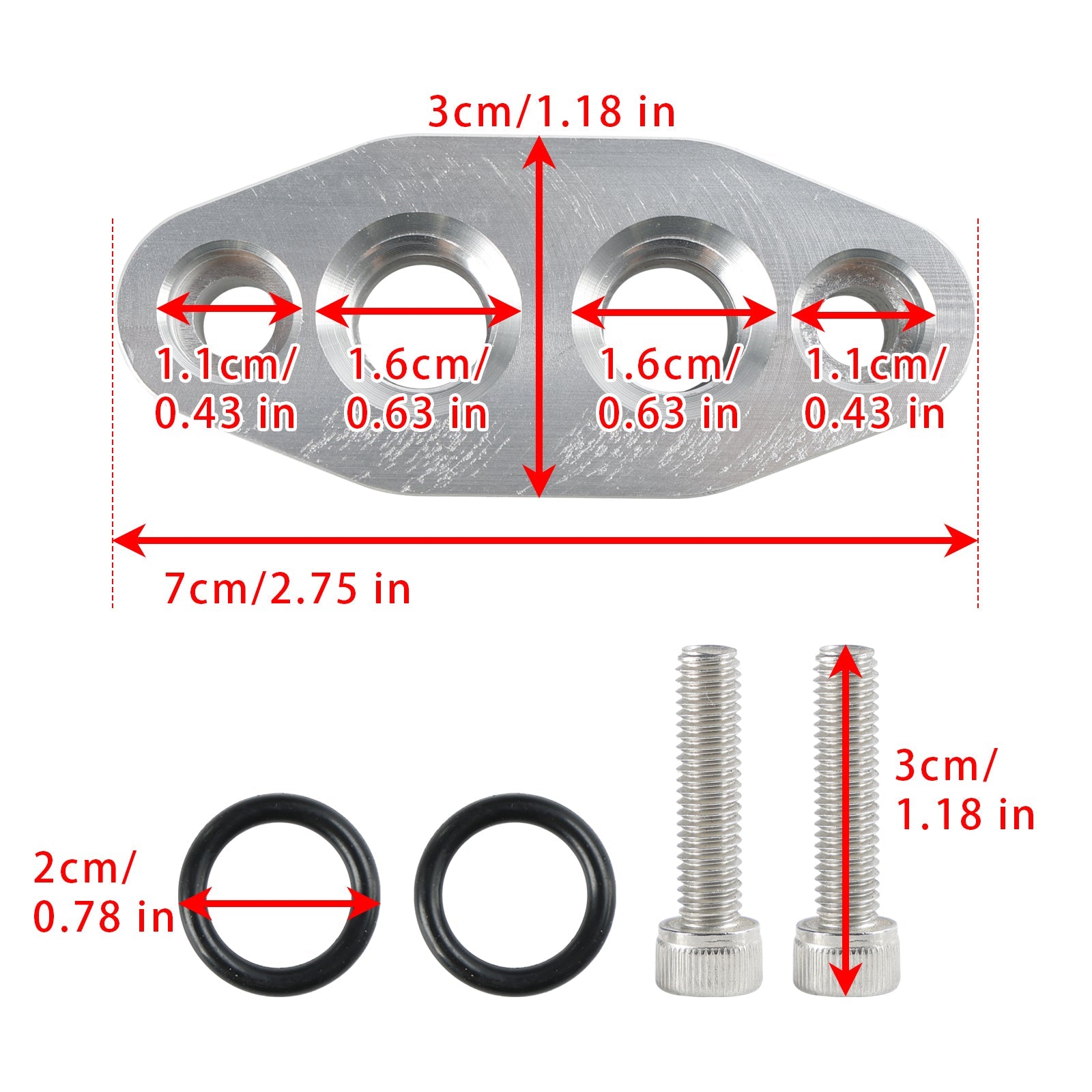 2 Pack Oil Cooler Adapter -6AN ORB Oring In/Out Port Plate LS1 LSX LS3 LS LS2