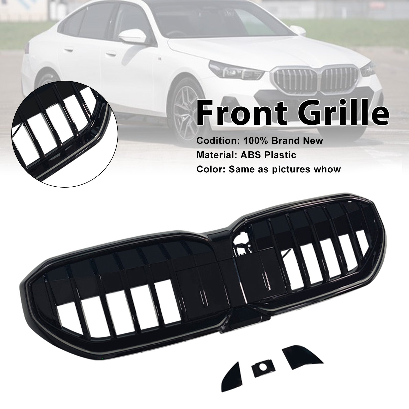 2024+ Fit BMW 5 Series I5 G60 G61 G68 Single Slat Front Bumper Grille Grill
