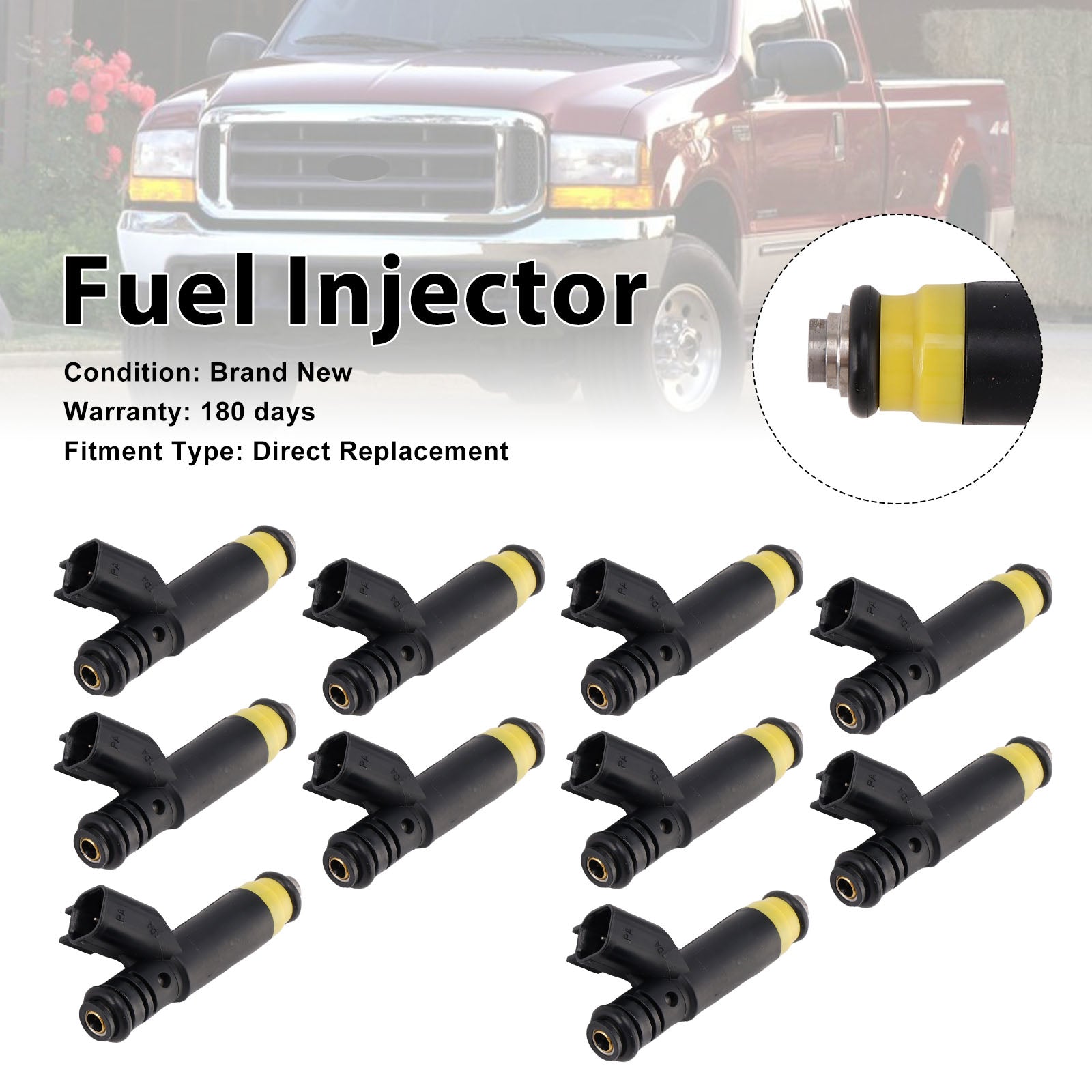 2016 For Ford E-350 Super Duty 6.8L V10 10Pcs Fuel Injector BC3E-CA