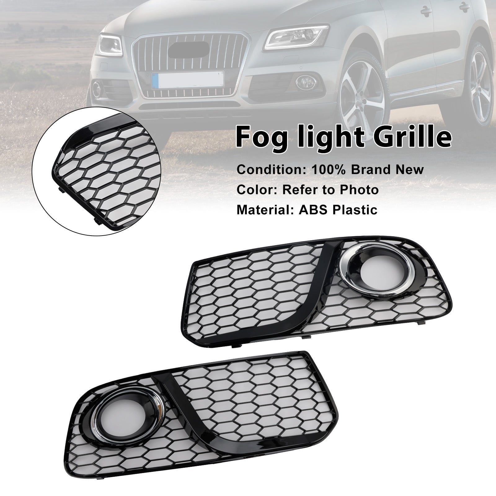 2013-2017 Audi Q5 Front Bumper Fog Light Grille Grill 8R0807681M