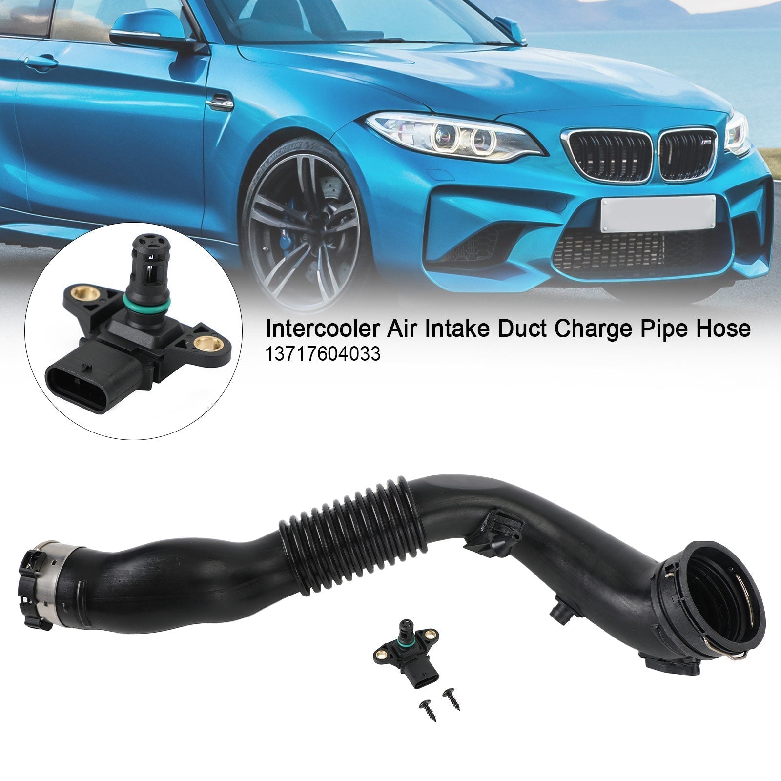 2013 BMW 335i xDrive Sedan Intercooler Air Intake Duct Charge Pipe Hose 13717604033 7604033
