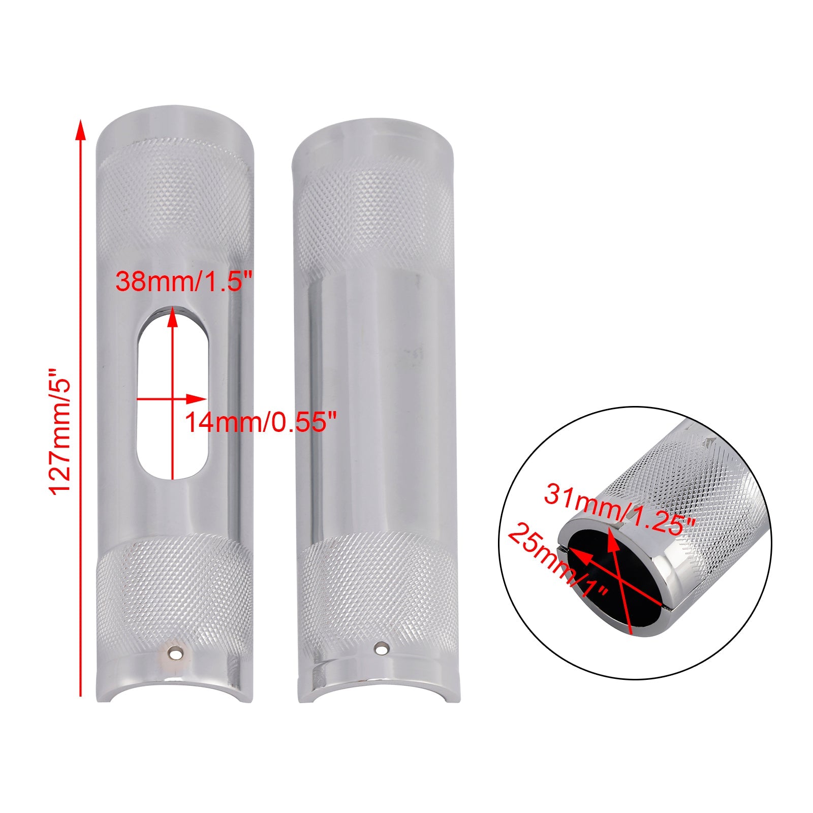 Handlebar Diameter Riser Adapter 1" To 1.25" Chrome For Road Glide Road King