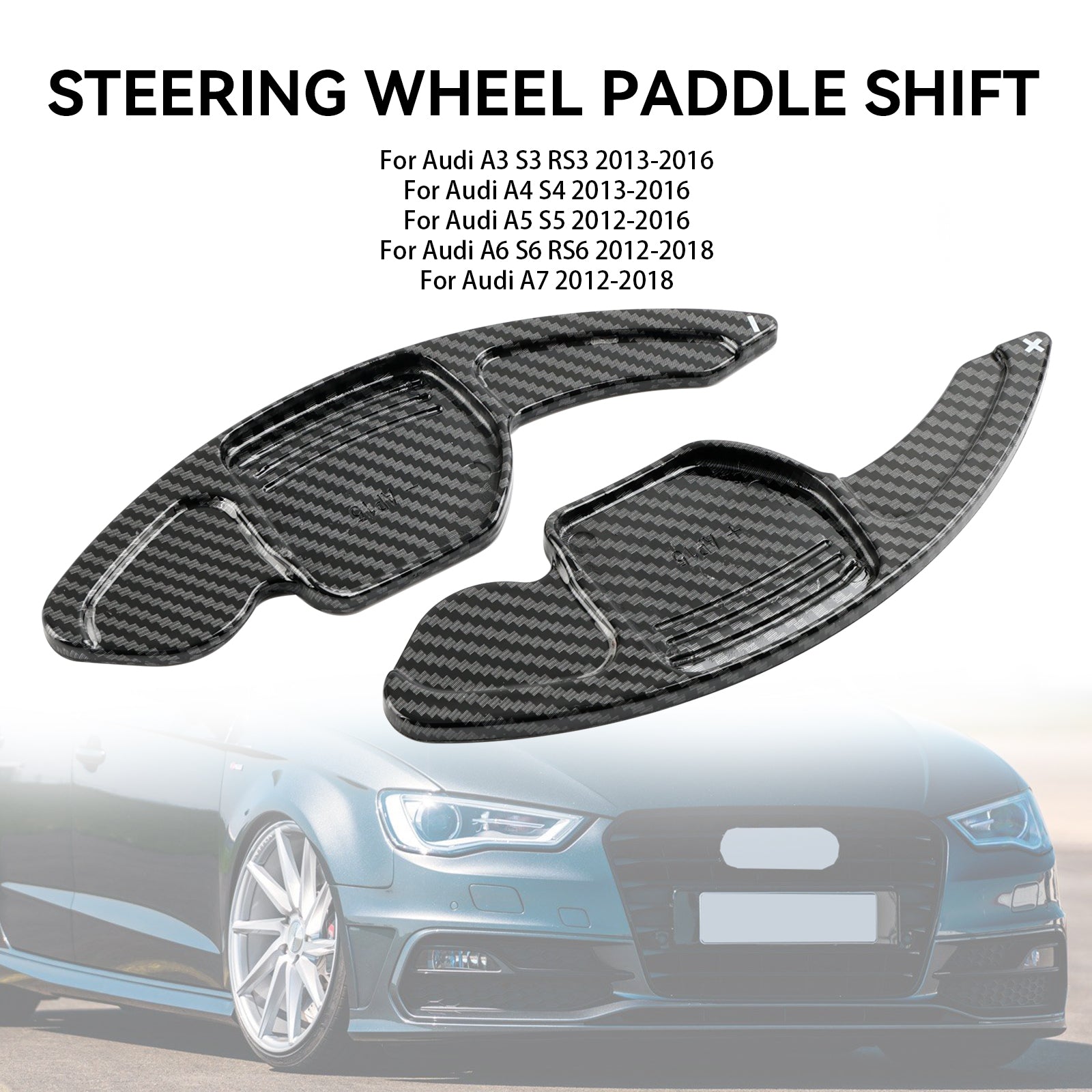 Steering Wheel Shift Paddle Shifter Extension ABS plastics Fit Audi Q7 2012-2018