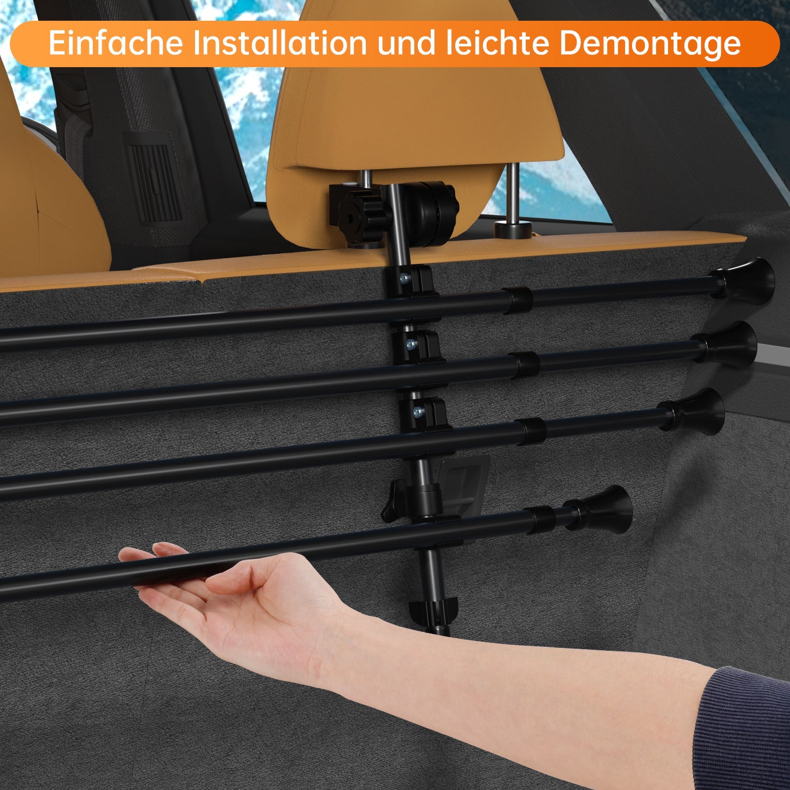 Universal Trunk Dog Barrier / Pet Divider Fence for Cars, SUVs & Station Wagons