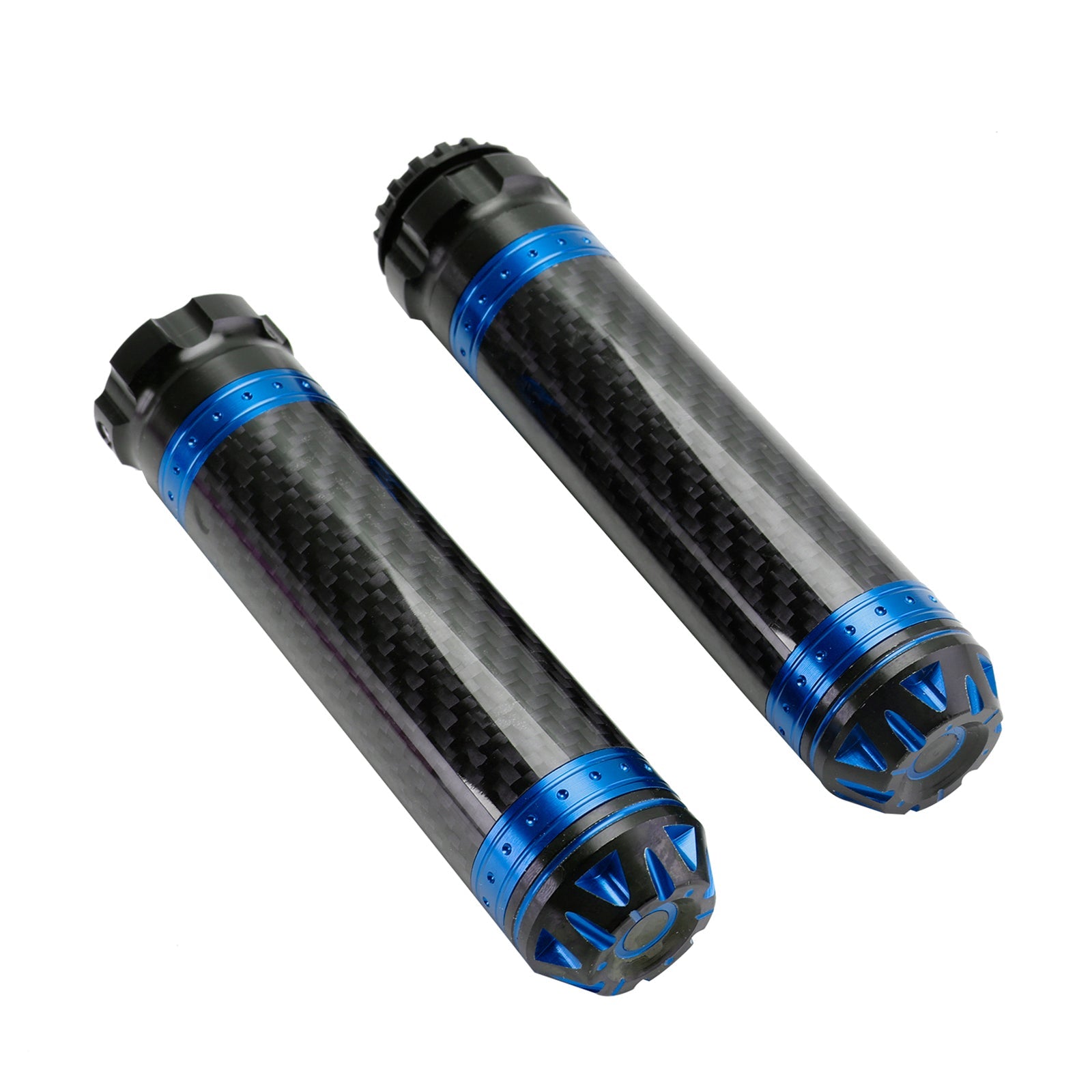 7/8"/22Mm Motorcycle Handle Bar Hand Grips Carbon Universal Green For Motorcycle Silver