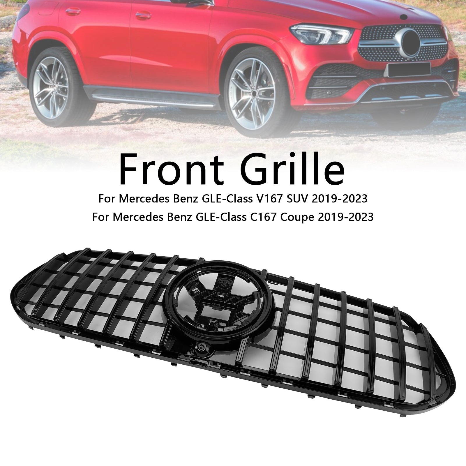 Front Bumper Grill Grille Fit Mercedes Benz GLE Class C167 V167 2019-2023