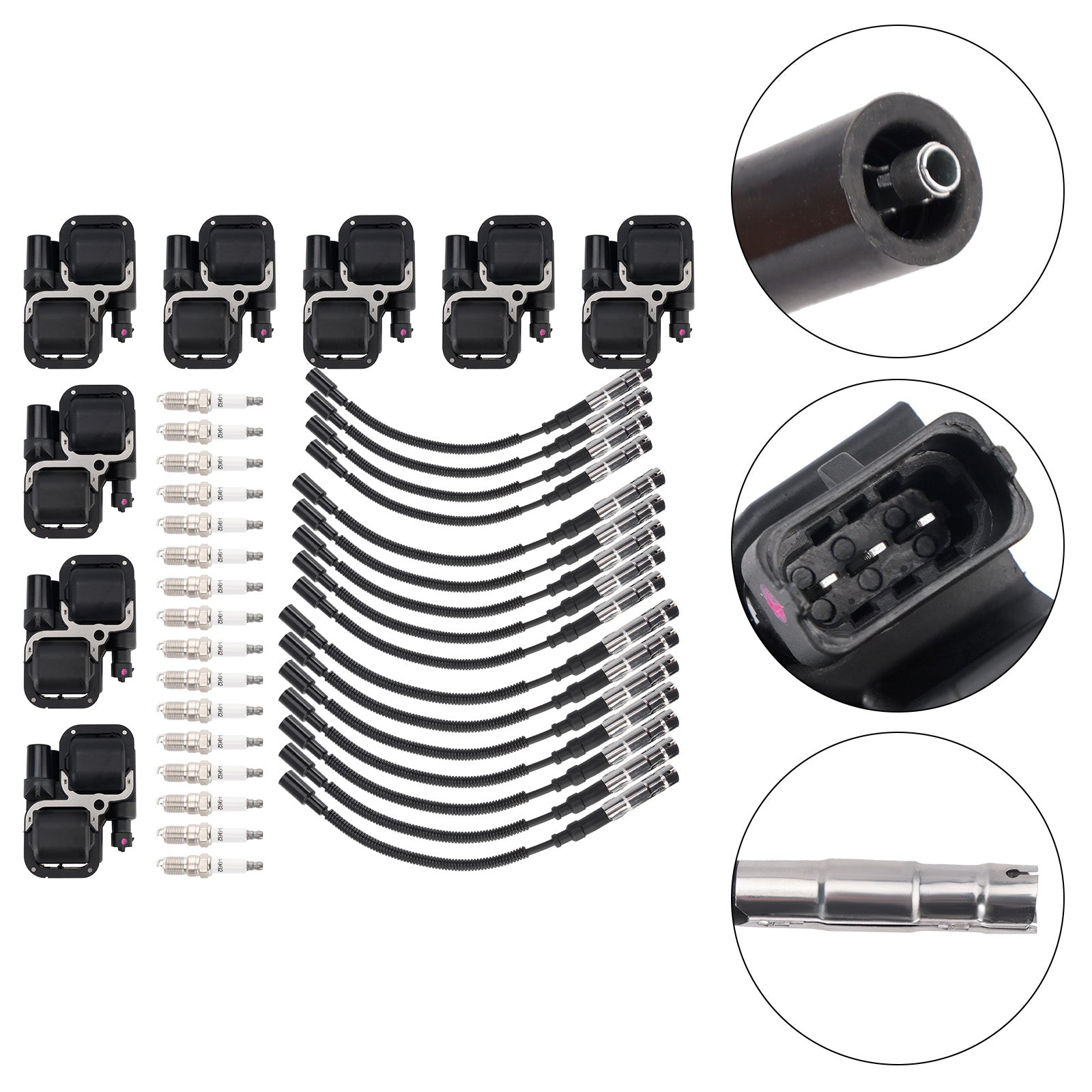 2005-2009 Mercedes Benz SLR McLaren 8x Ignition Coil+16x Spark plug +16x Wire Set UF359 0001587303