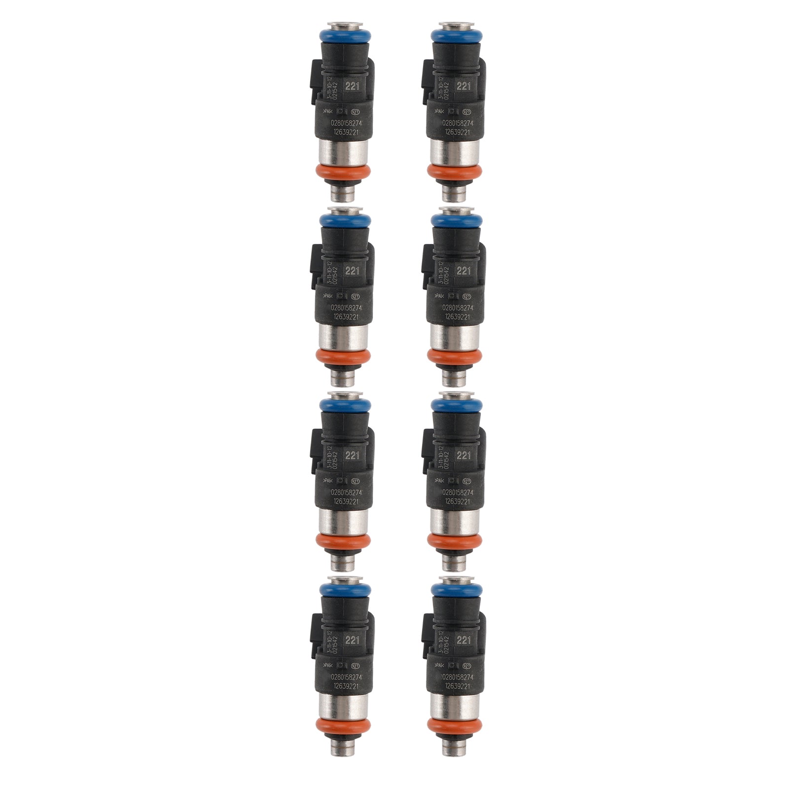 2011-2017 Chevrolet Caprice PPV 6.0L V8 8PCS Fuel Injector 12639221 0280158274