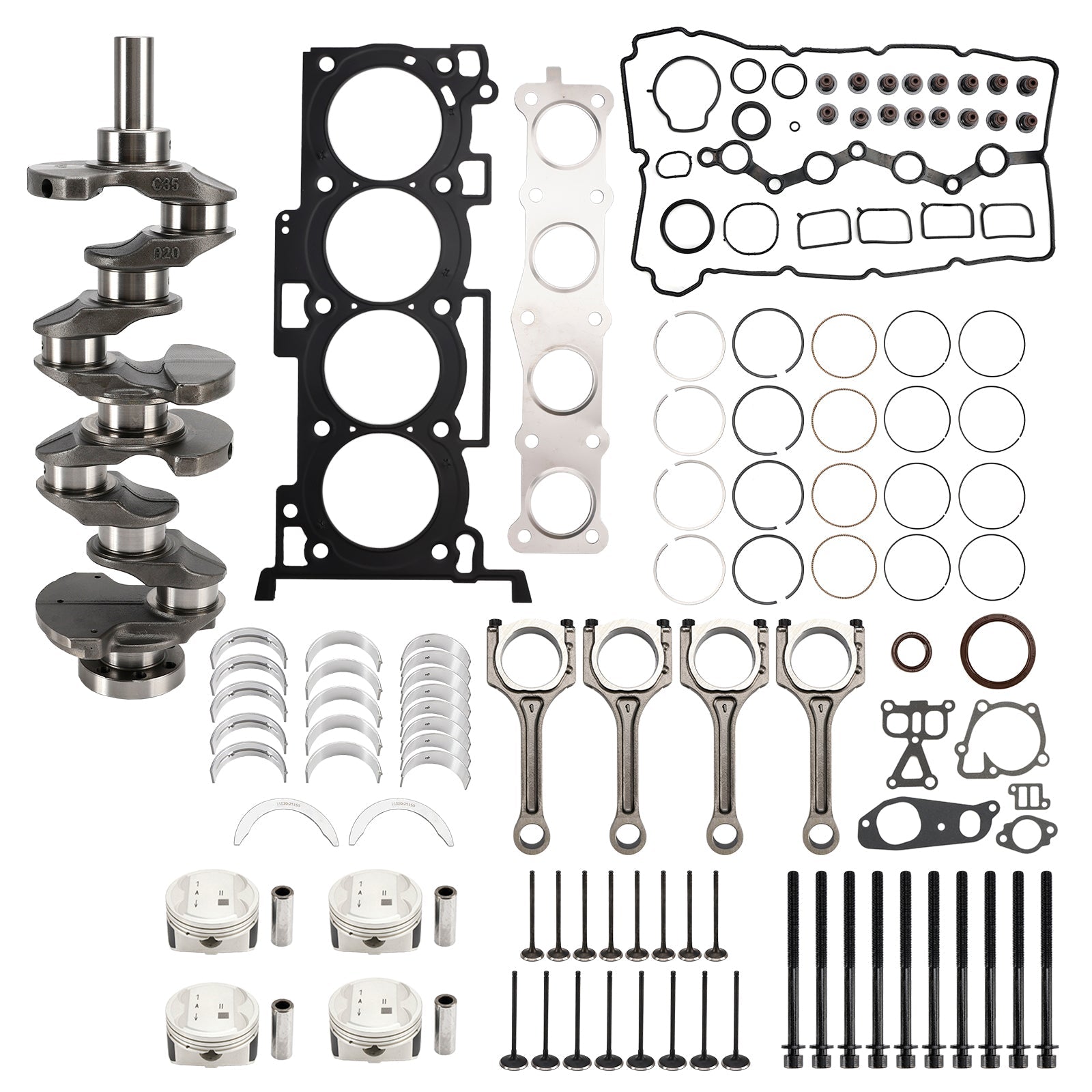 2006-2012 Hyundai Santa Fe Engine Overhaul Rebuild Kit Crankshaft Connecting Rods 23111-2G010