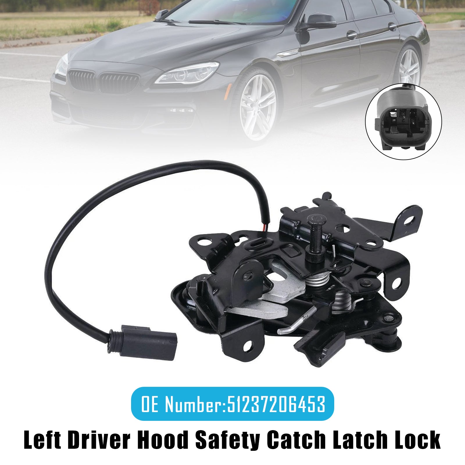 Left Hood Latch Lock 51237206453 For BMW 528 535 640 650 740 M5 M6 09-16