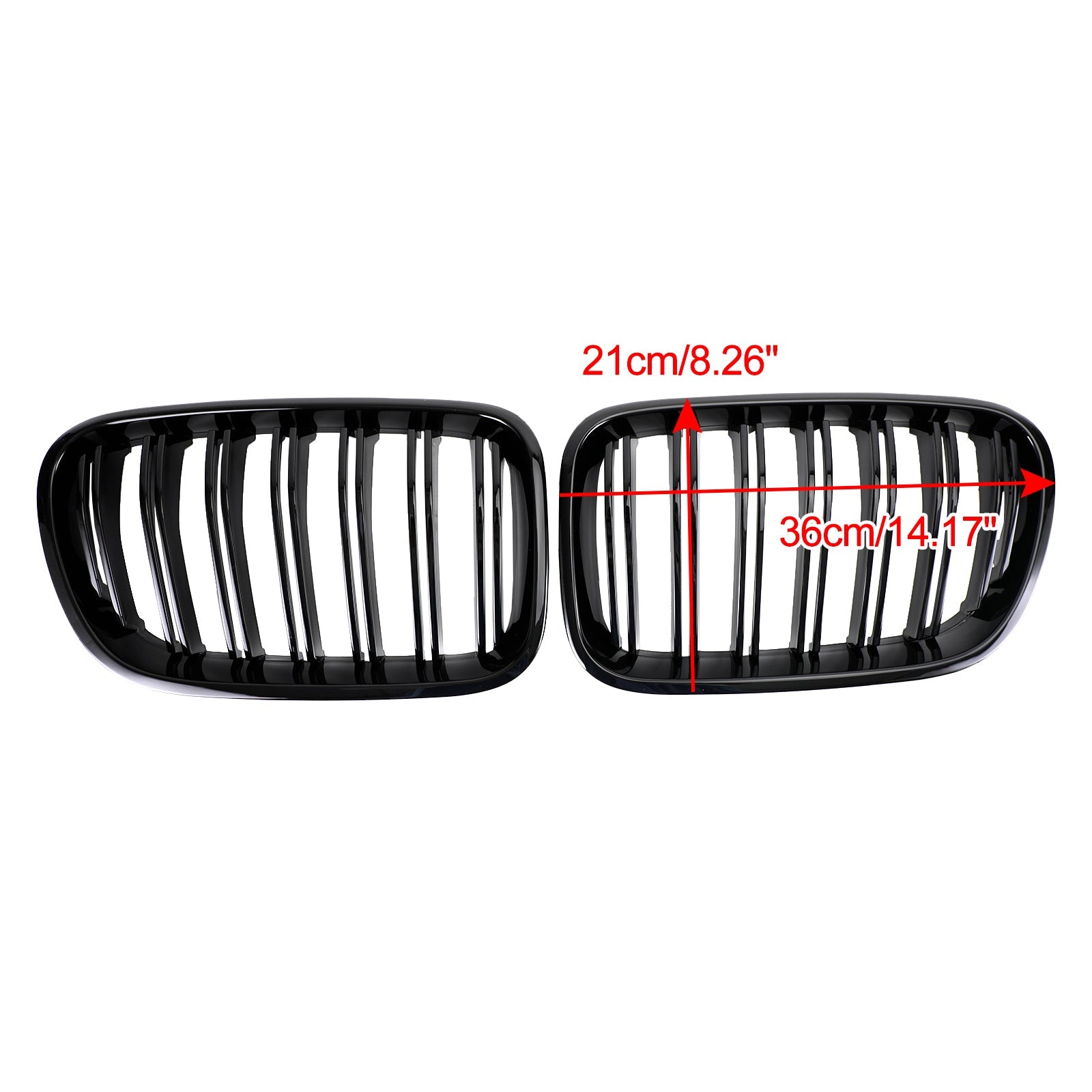 2011-2014 BMW X3 F25 Dual Line Gloss Black Front Bumper Kidney Grille Grill