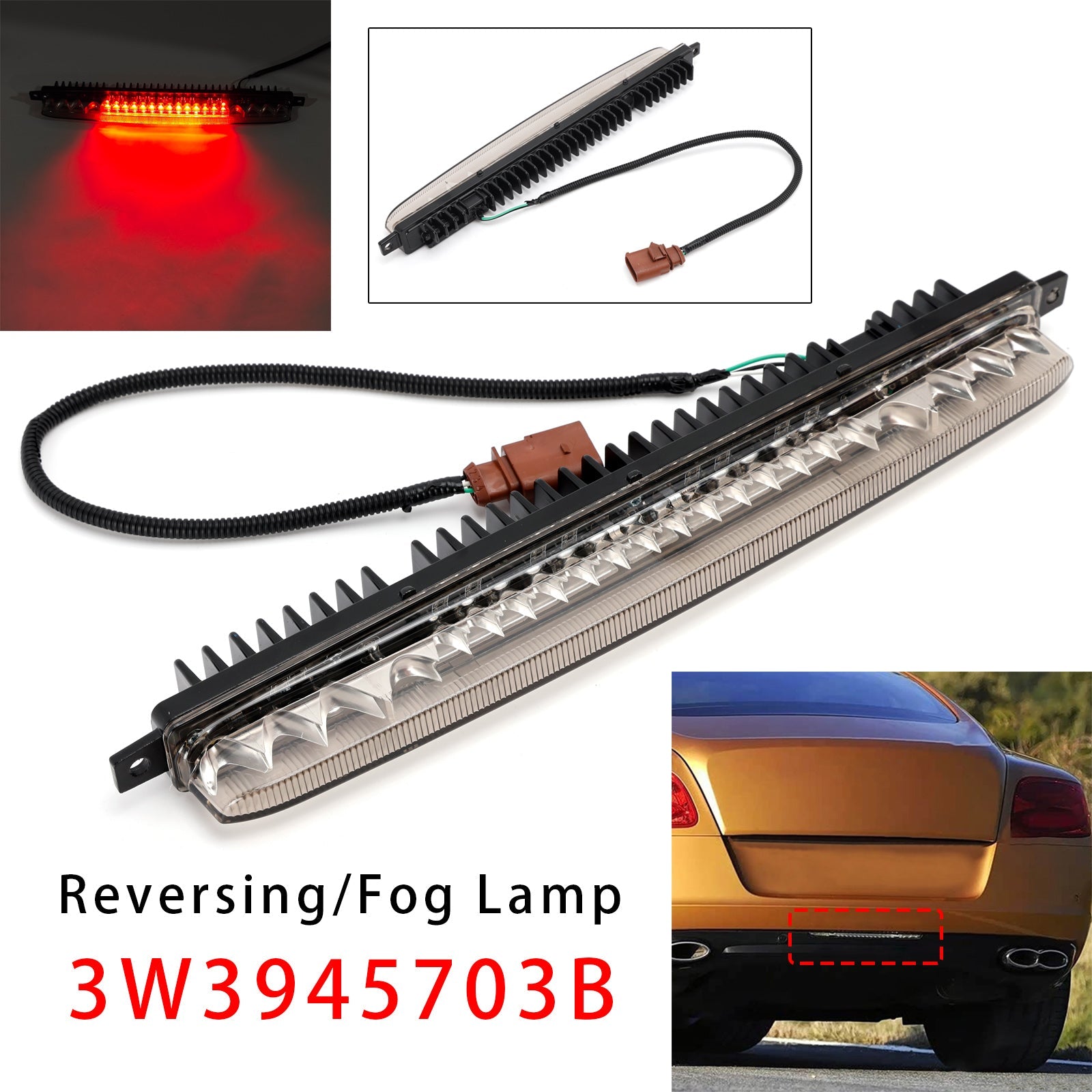 Reversing Fog Lamp 3W3945703B For Bentley Continental GT GTC Flying Spur