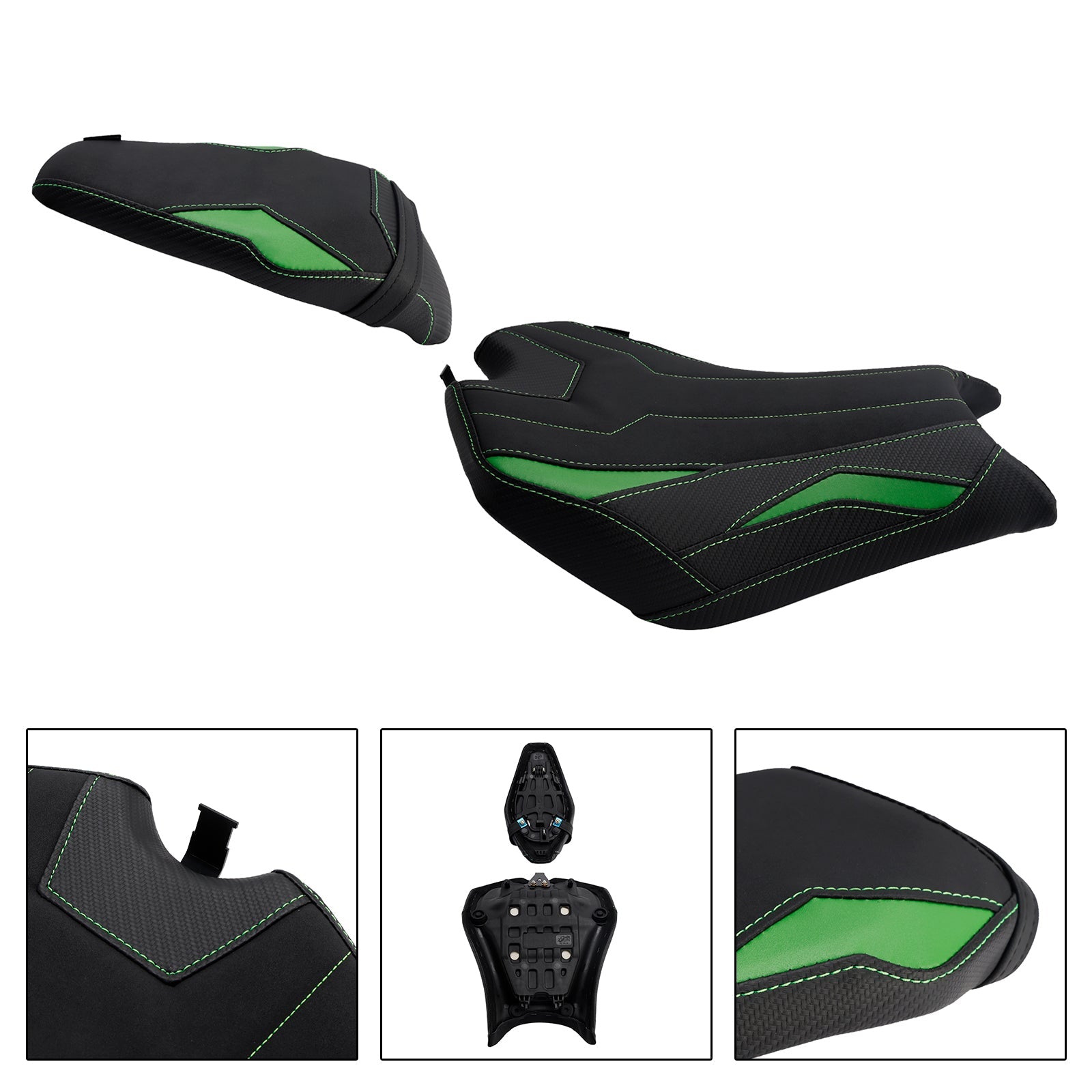 2025- For Kawasaki Ninja Z900 Zr900-F Driver&Passenger Seat Rear Cushion Green1