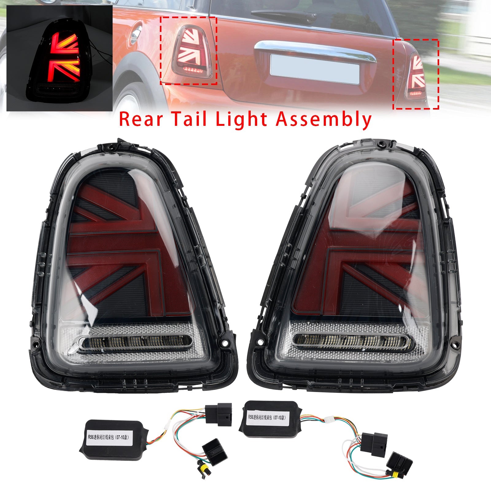2007-2013 For Mini Cooper R56 R57 R58 R59 L&R Led Tail Lights Lamps Smoked 63212751307