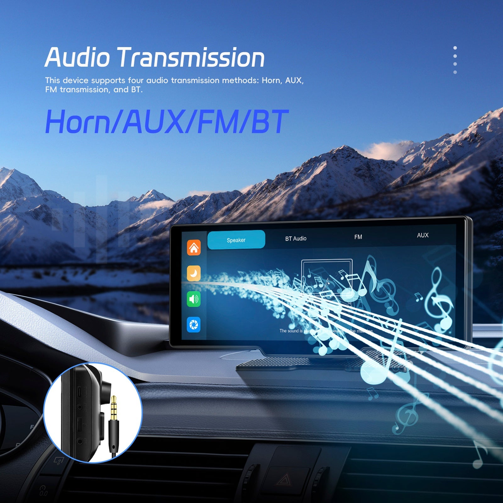 10.77" Portable Bluetooth Car Navigation Wireless Carplay Car Radio AHD Camera