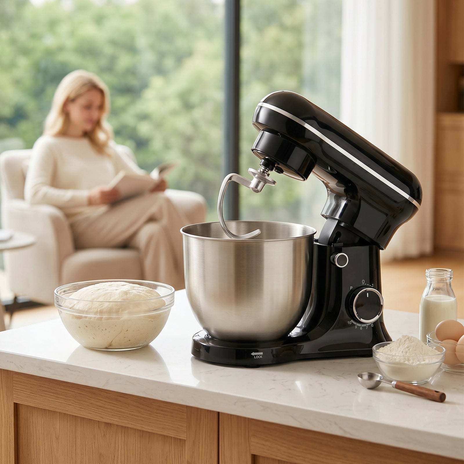 Dough Hook Electric dough mixers are suitable for home use. Balloon Whisk 5.2L Stand Mixer 3-In-1 Kitchen Mixer with Flat Beater