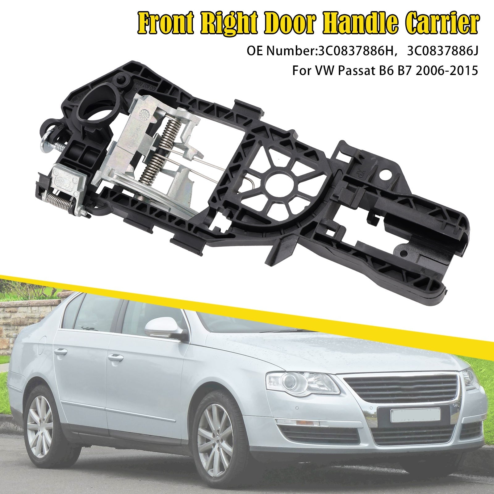 2006-2015 VW Passat B6 B7 Door Handle Carrier Front Right 3C0837886H