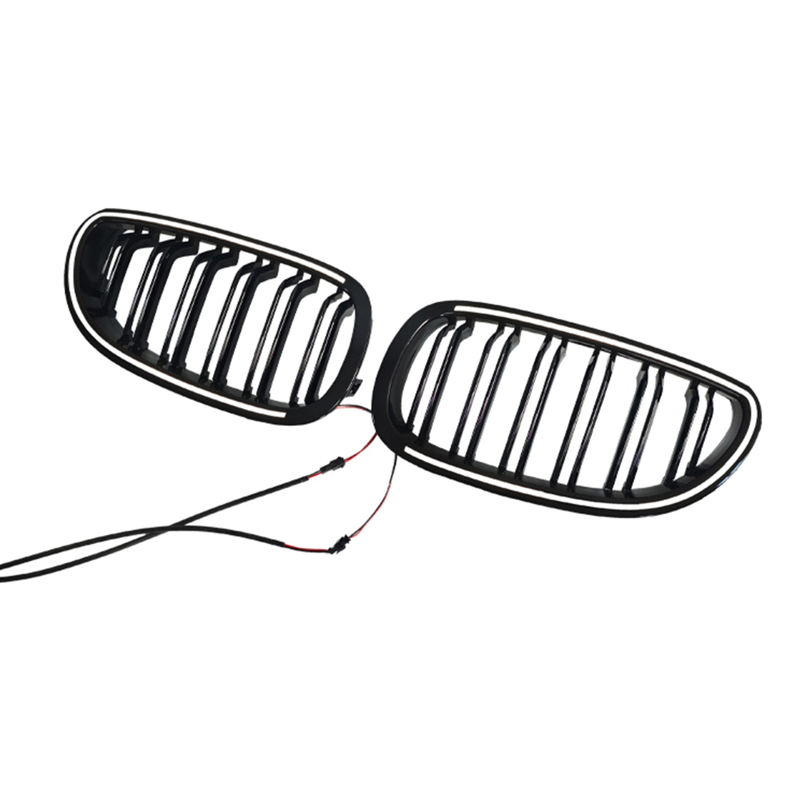 2004-2009 For BMW 5 Series Touring E61 520d 525d 530d 535d2PCS Glossy Black Front Sport Kidney Grille