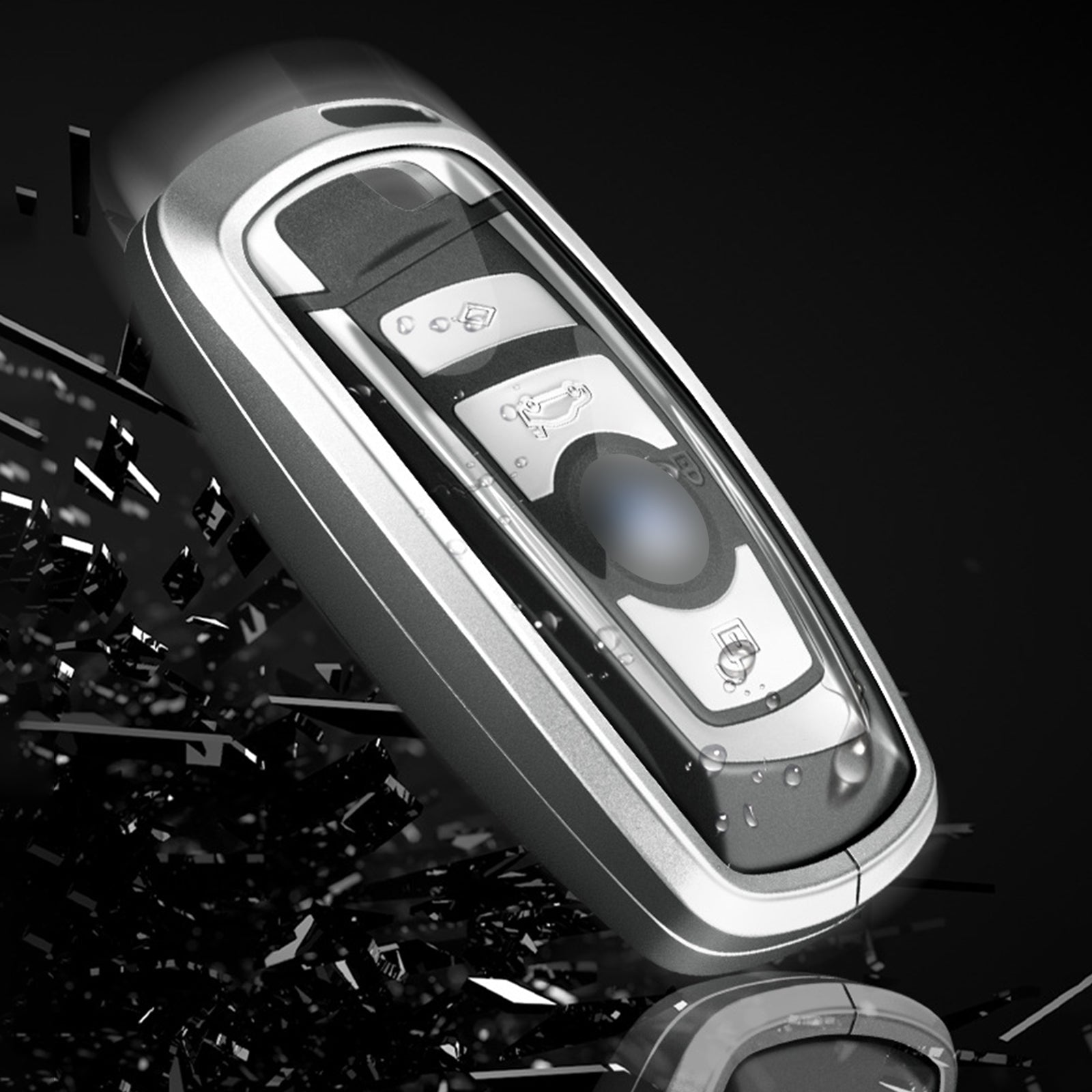 Aluminum Alloy TPU Black Car Key Case Cover With Buckle For BMW x3 x1 x5