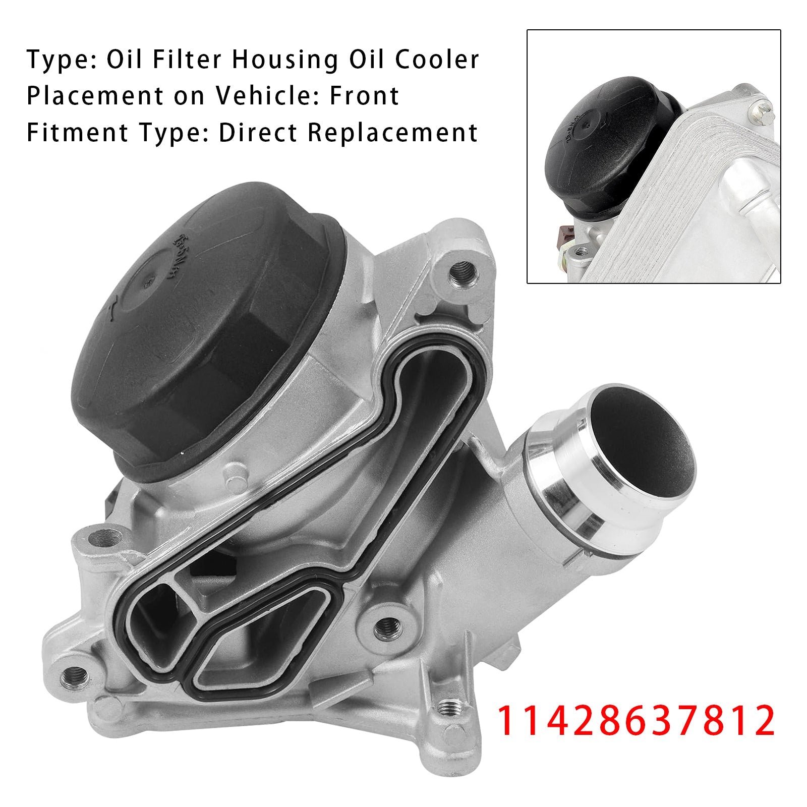 2013-2015 BMW 328i M Sport Sedan 4-Door Engine Oil Cooler Oil Filter Assembly 11428637812