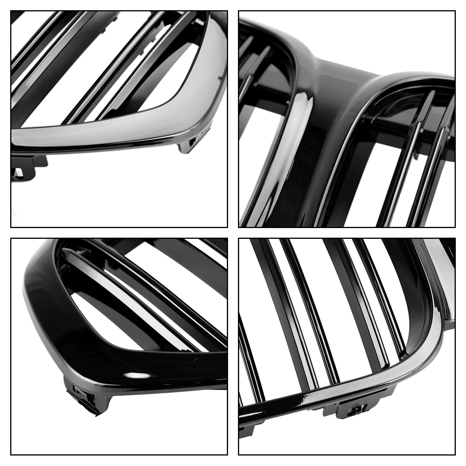 BMW X1 F48 F49 Dual Slat 2019-2021 Gloss Black Front Kidney Grille Grill