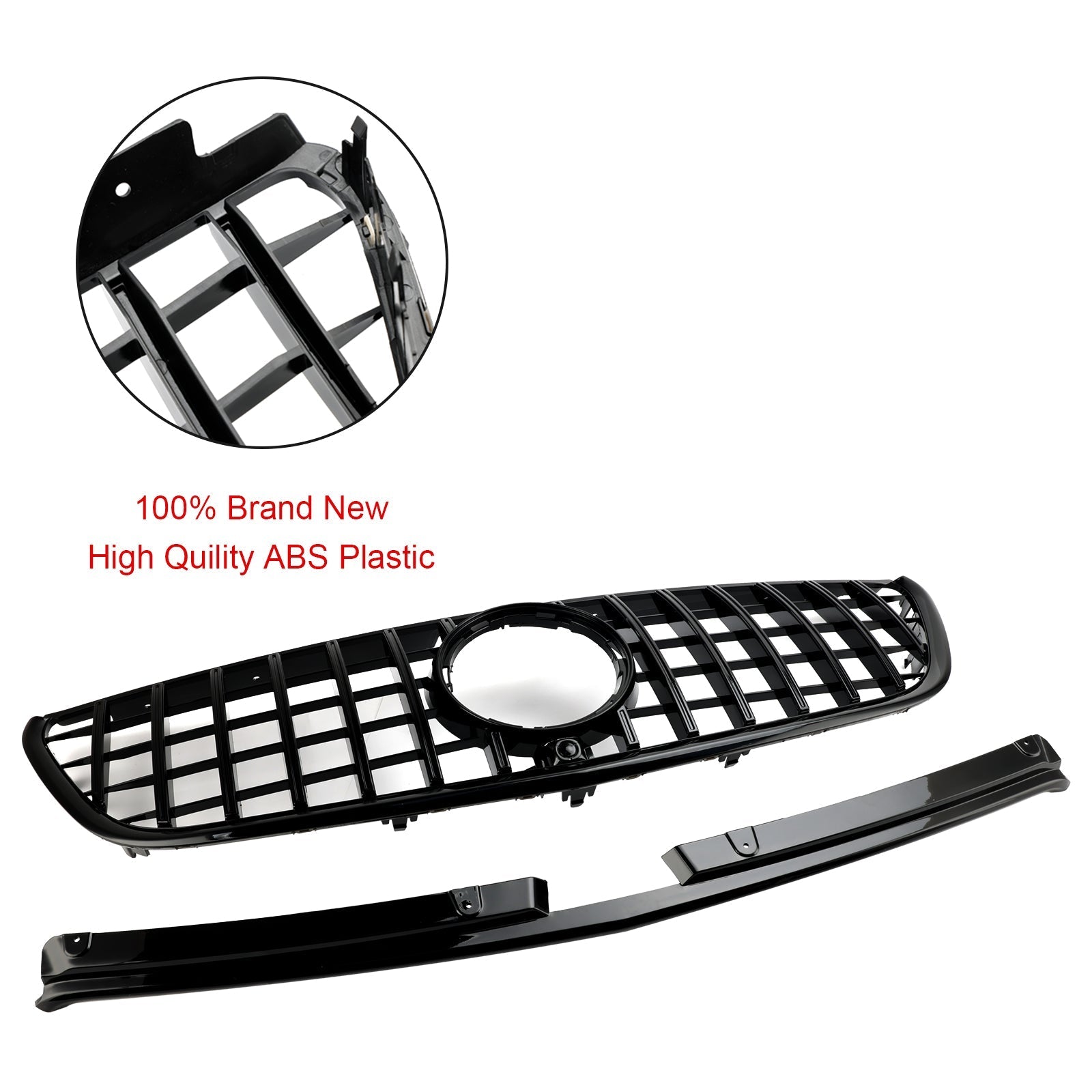 2015-2019 Vito W447 Mercedes GT Stlye Gloss Black Front Bumper Grill Grille