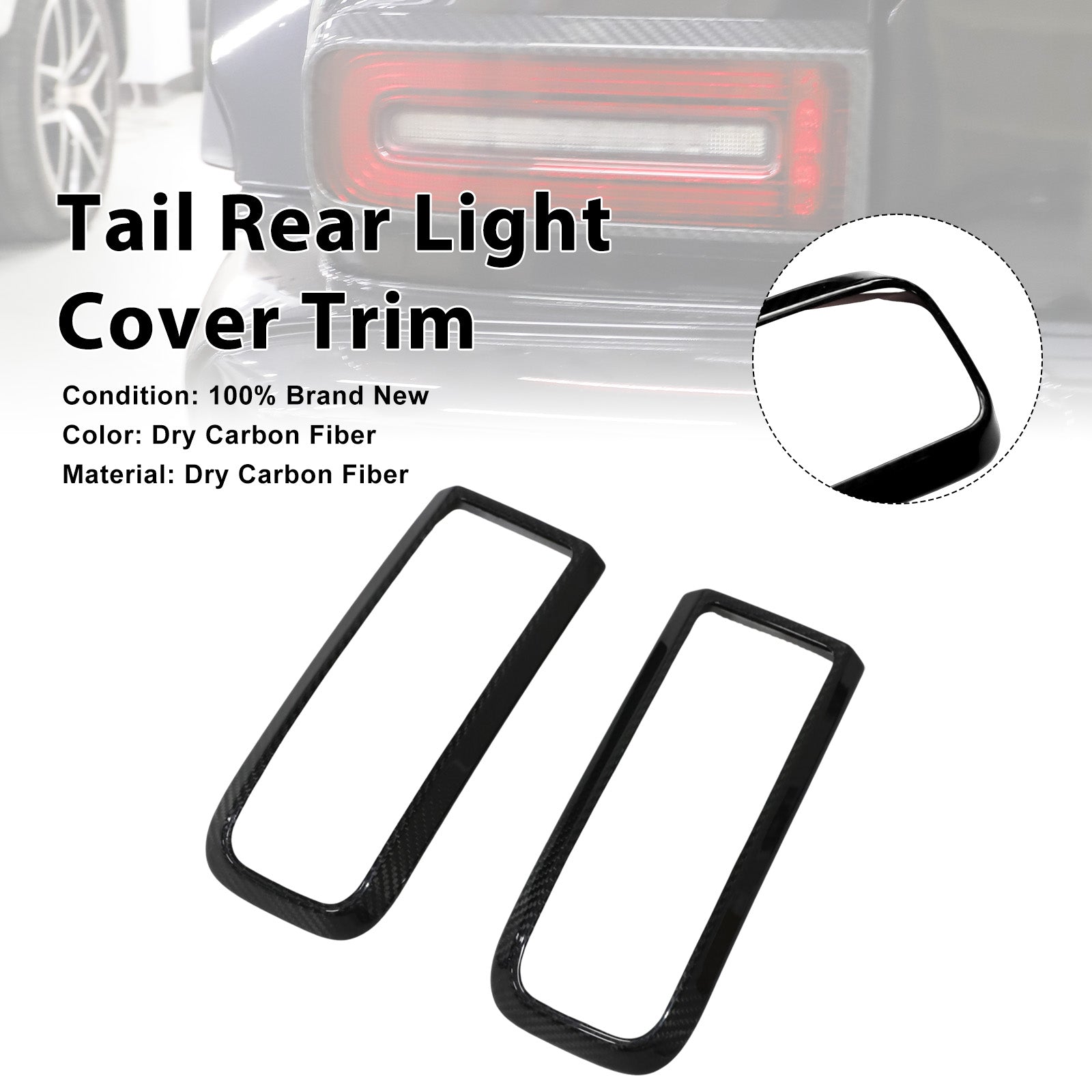 2019-2026 Fit Benz W464 W465 G550 Carbon Fiber Tail Rear Light Cover Trim