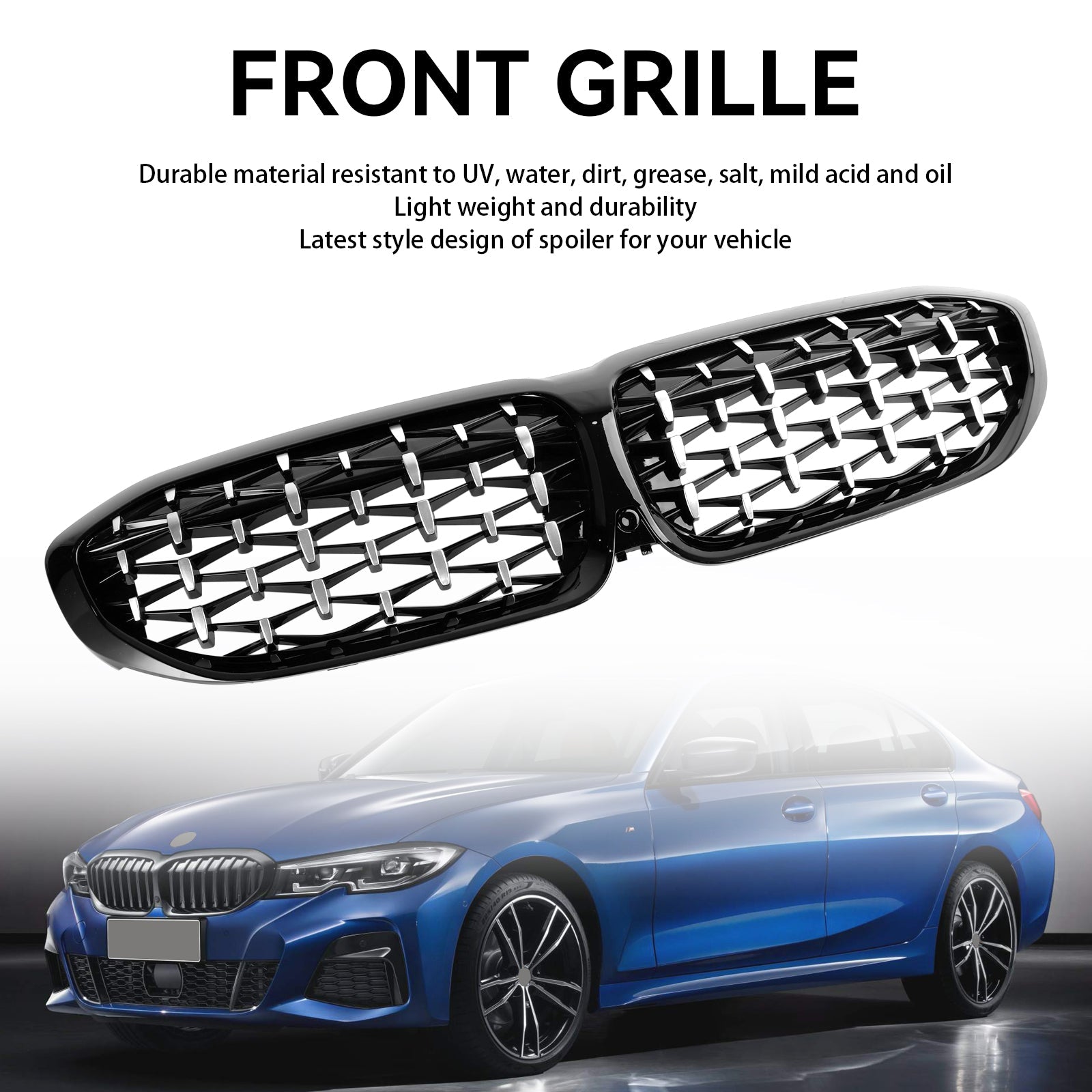 2019-2022 BMW 3 Series G20 Diamond Kidney Grille Grill 51138072085