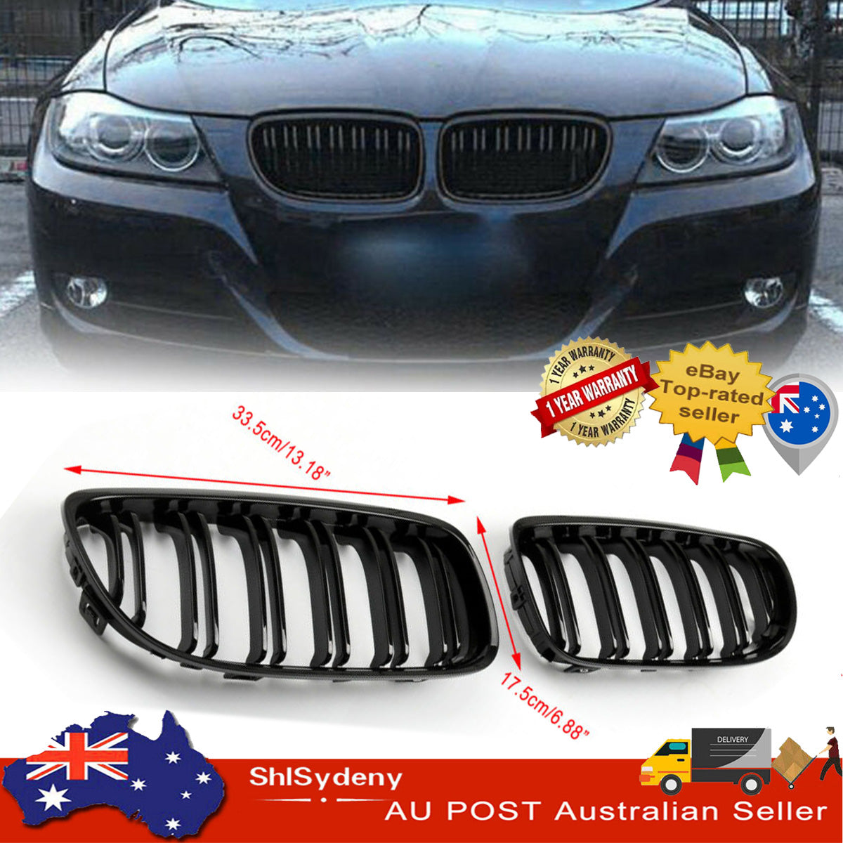 2009-2011 Fit BMW 3 Series E90/E91 LCI Diamond Front Kidney Grill Grille