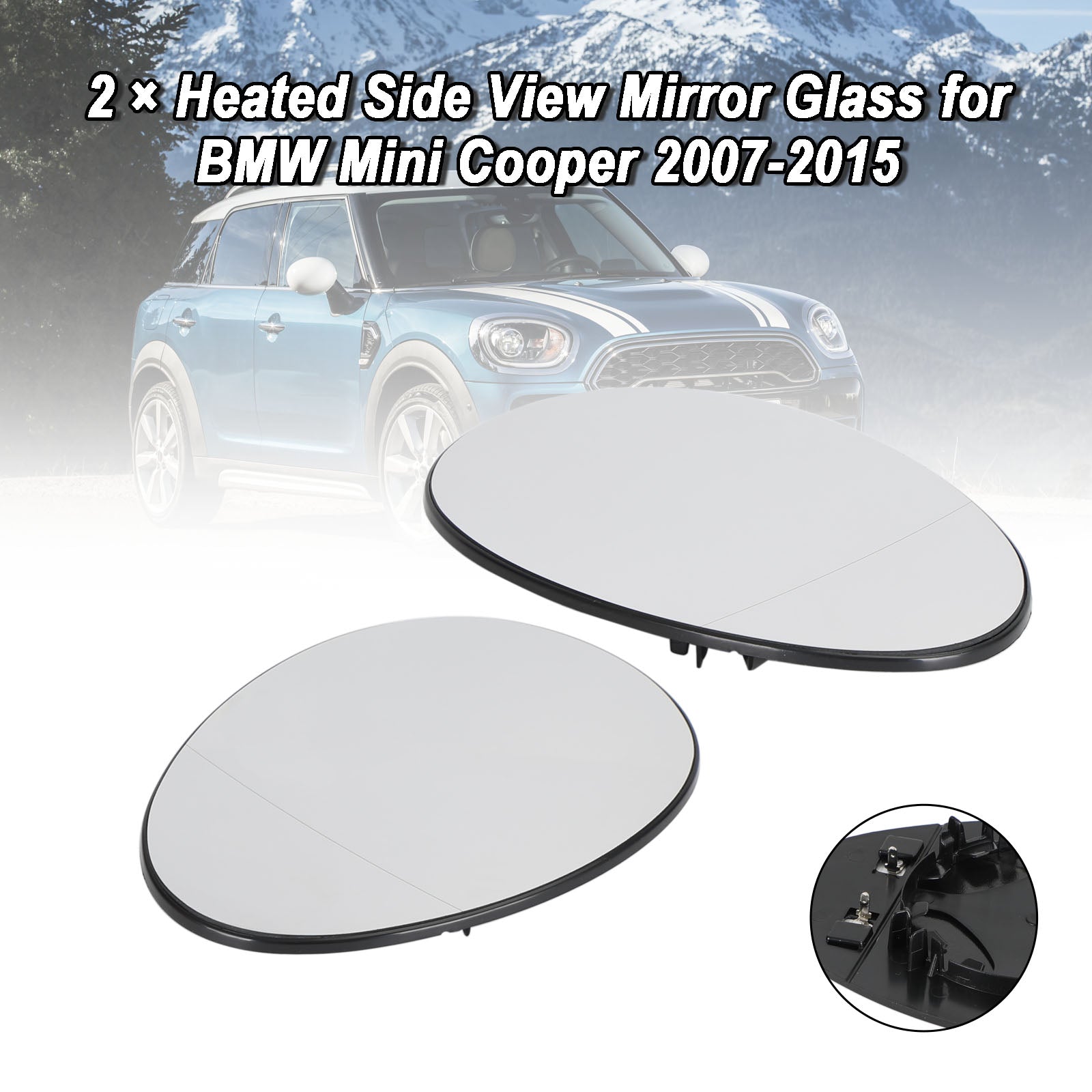 BMW Mini Cooper 2007-2015 Heated Side View Mirror Glass