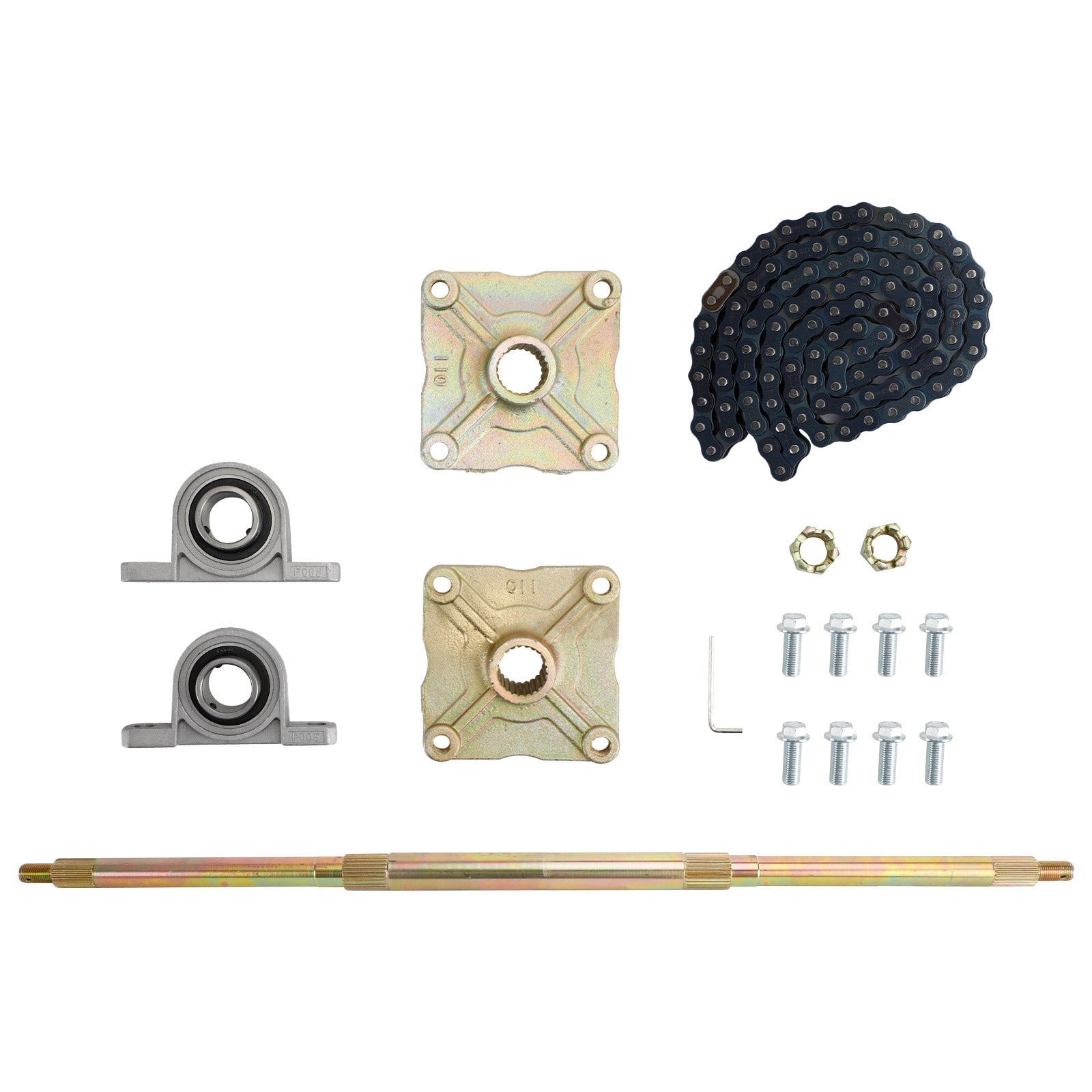 32" ATV Quad Go Kart Rear Live Axle Kit Sprocket Brake Wheel Hub Brake Assembly