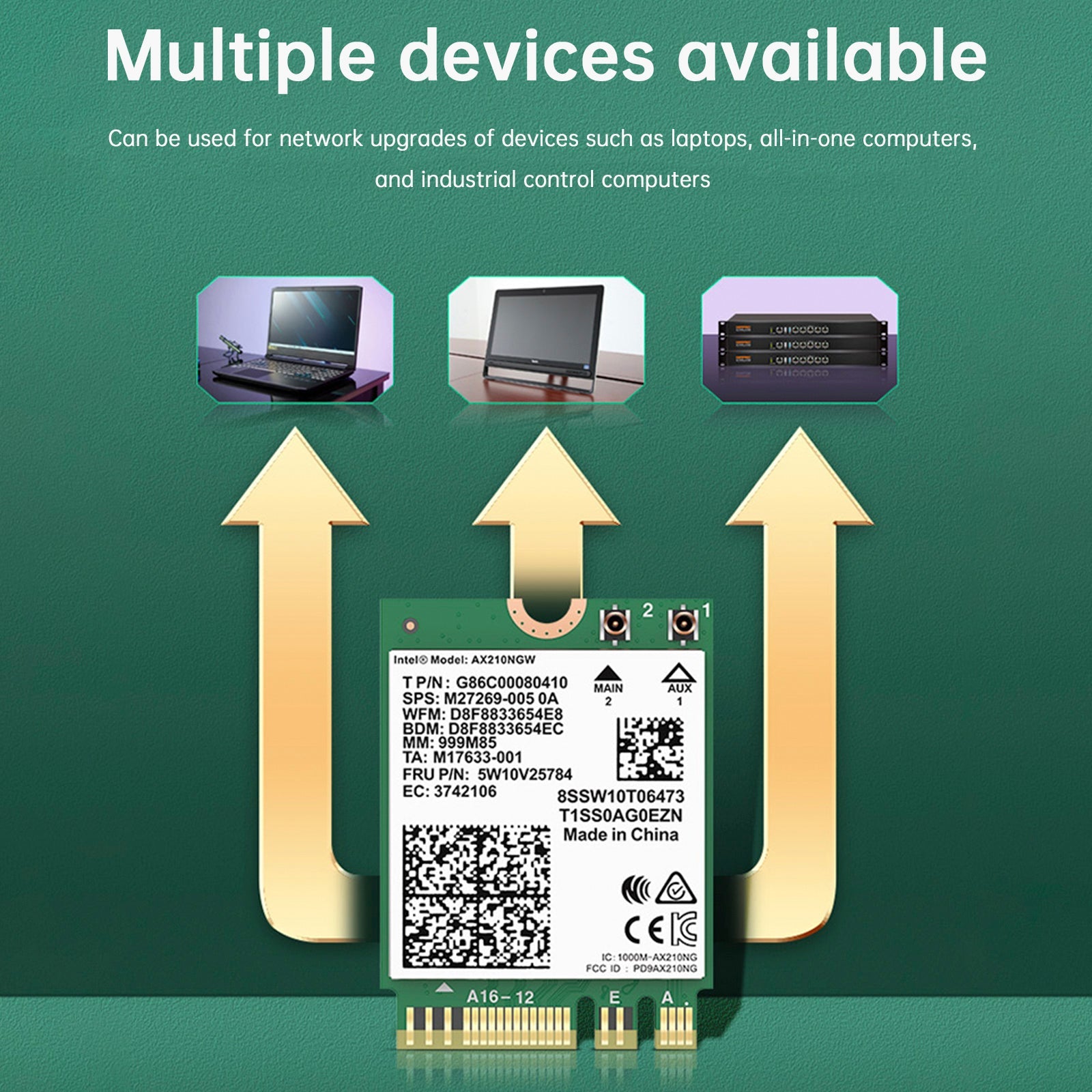 AX210 Module Bluetooth 5374Mbps High-Speed Gigabit Network Card Supports WIFI6