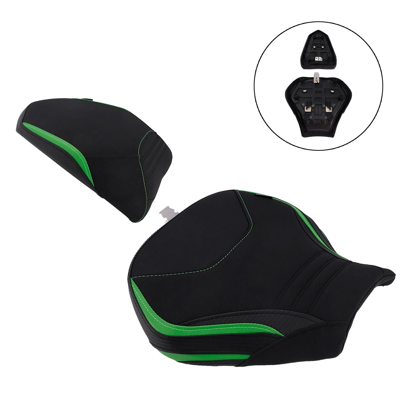 2022-2025 For Kawasaki Ninja H2 Sx Front&Rear Raider Passenger Cushion Kit Green1