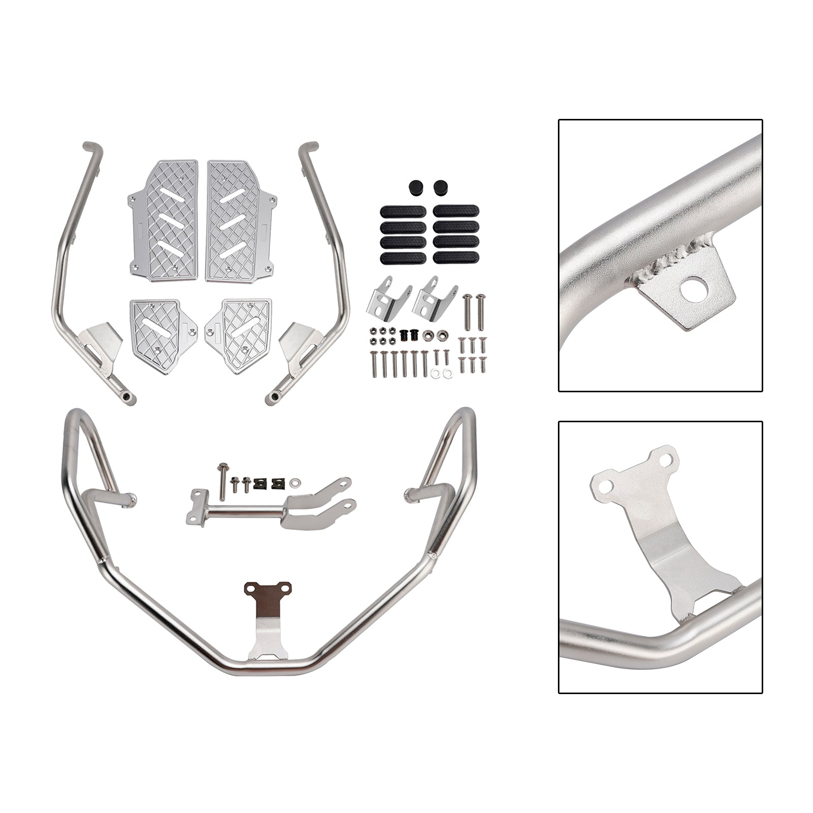 2022-2025 Honda Adv350 Upper Lower Kit Engine Guard Frame Crash Bar Silver