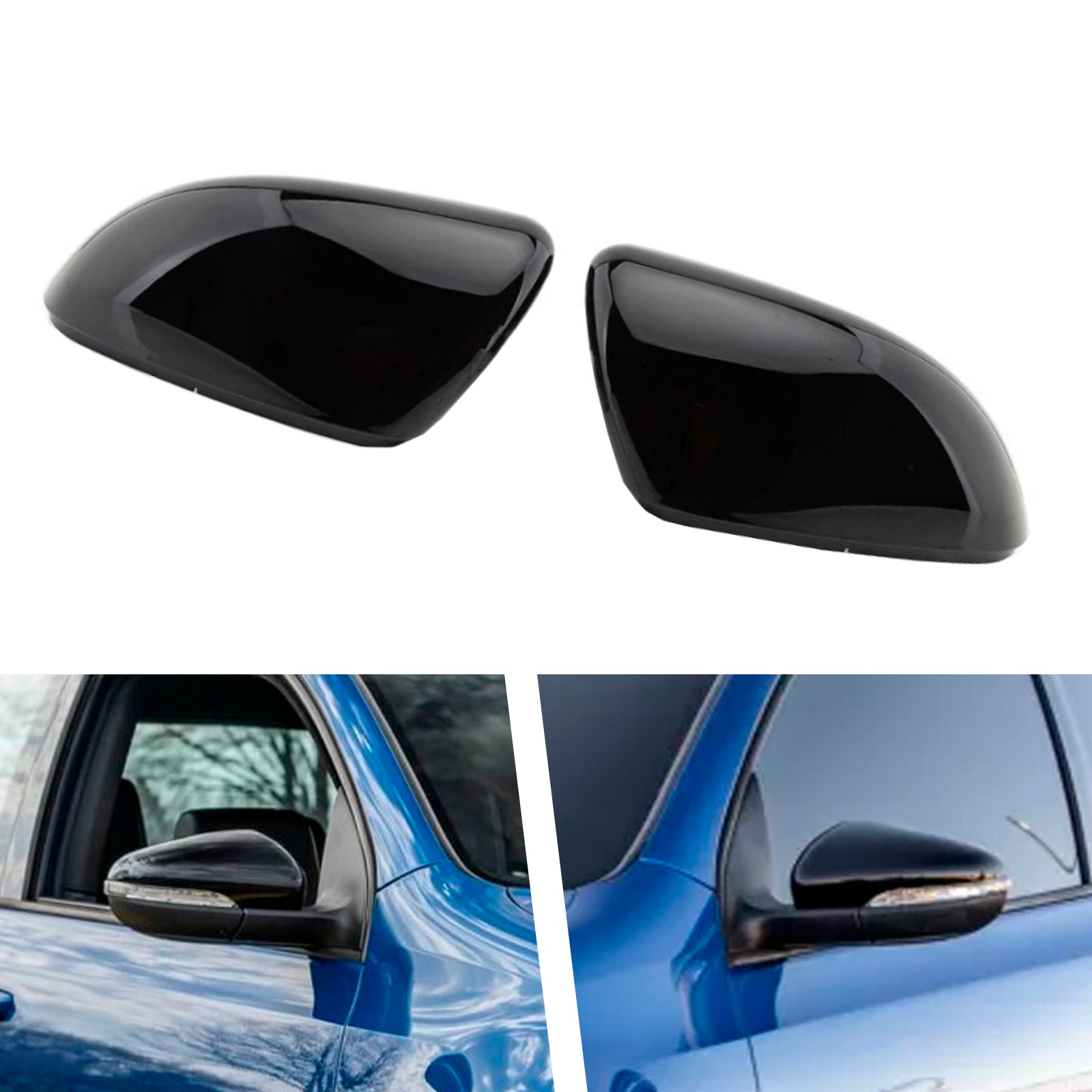 2009-2013 VOLKSWAGEN GOLF MK6 CONVERTIBLE 2pcs Gloss Black Door Wing Mirror Cover Caps Casing 5K0857538 5K0857537