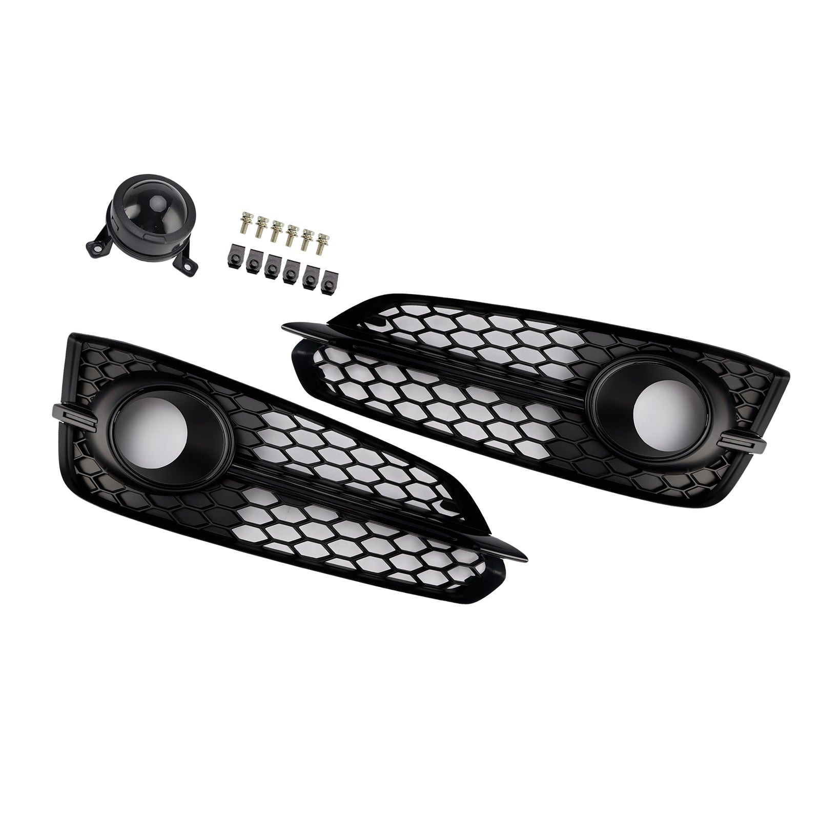 2015-2017 Audi A8 S8 2PCS Black Front Fog Grill Grille Light Cover