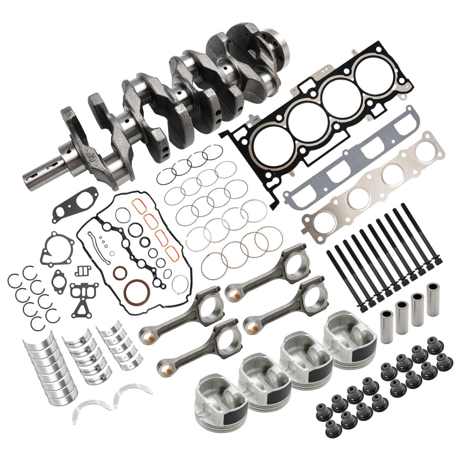 2008–2012 Kia Forte (TD) G4KE 2.4L Engine Overhaul Rebuild Kit & Crankshaft & Con Rods 23510-25220