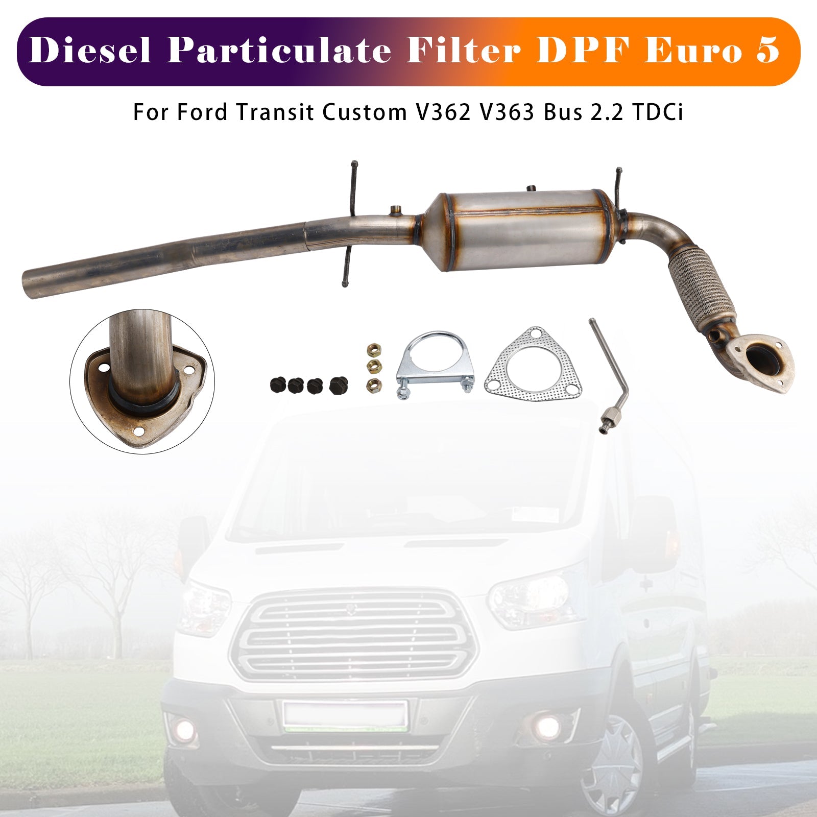 Diesel Particulate Filter DPF Euro 5 For Ford Transit Custom V362 V363 Bus 2.2 TDCi 2012-2017